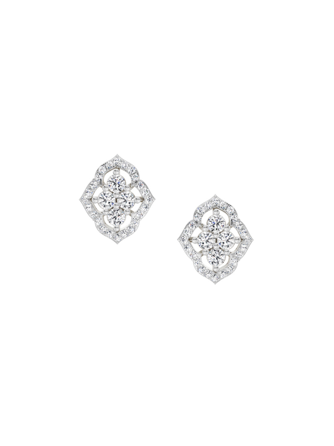 Sparkles Women 14Kt Gold Round  Stud Earrings With 0.45 Carat Lab Grown Diamond -2.2 g