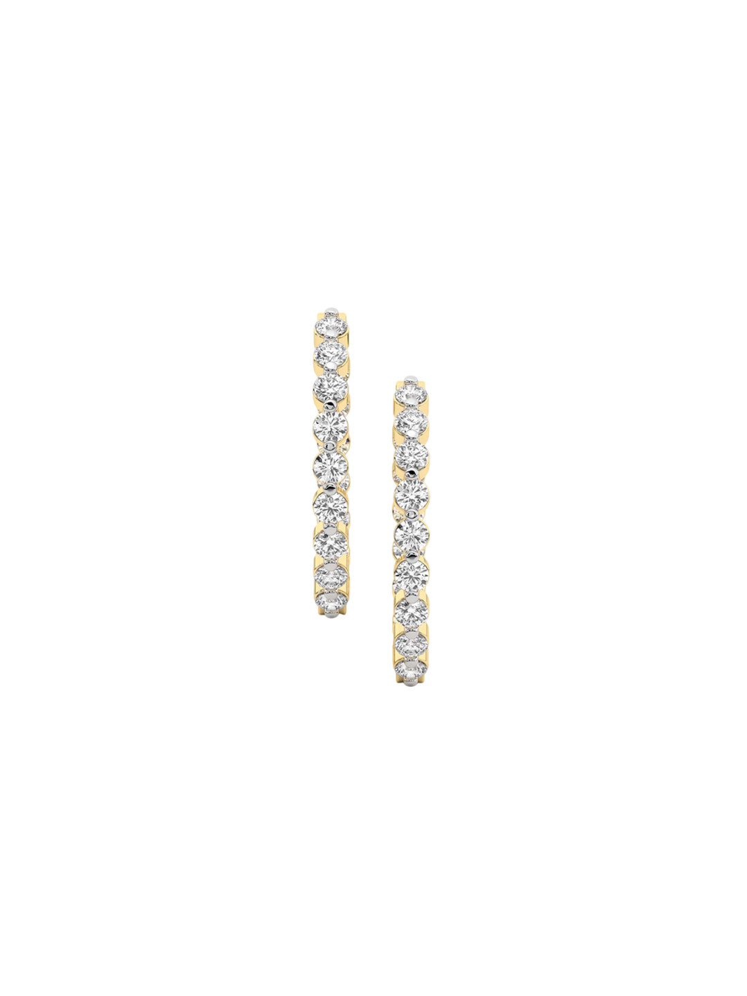 Sparkles 14Kt Gold Hoops Earrings With 4.25 Carat Lab Grown Diamond - 9.9  g