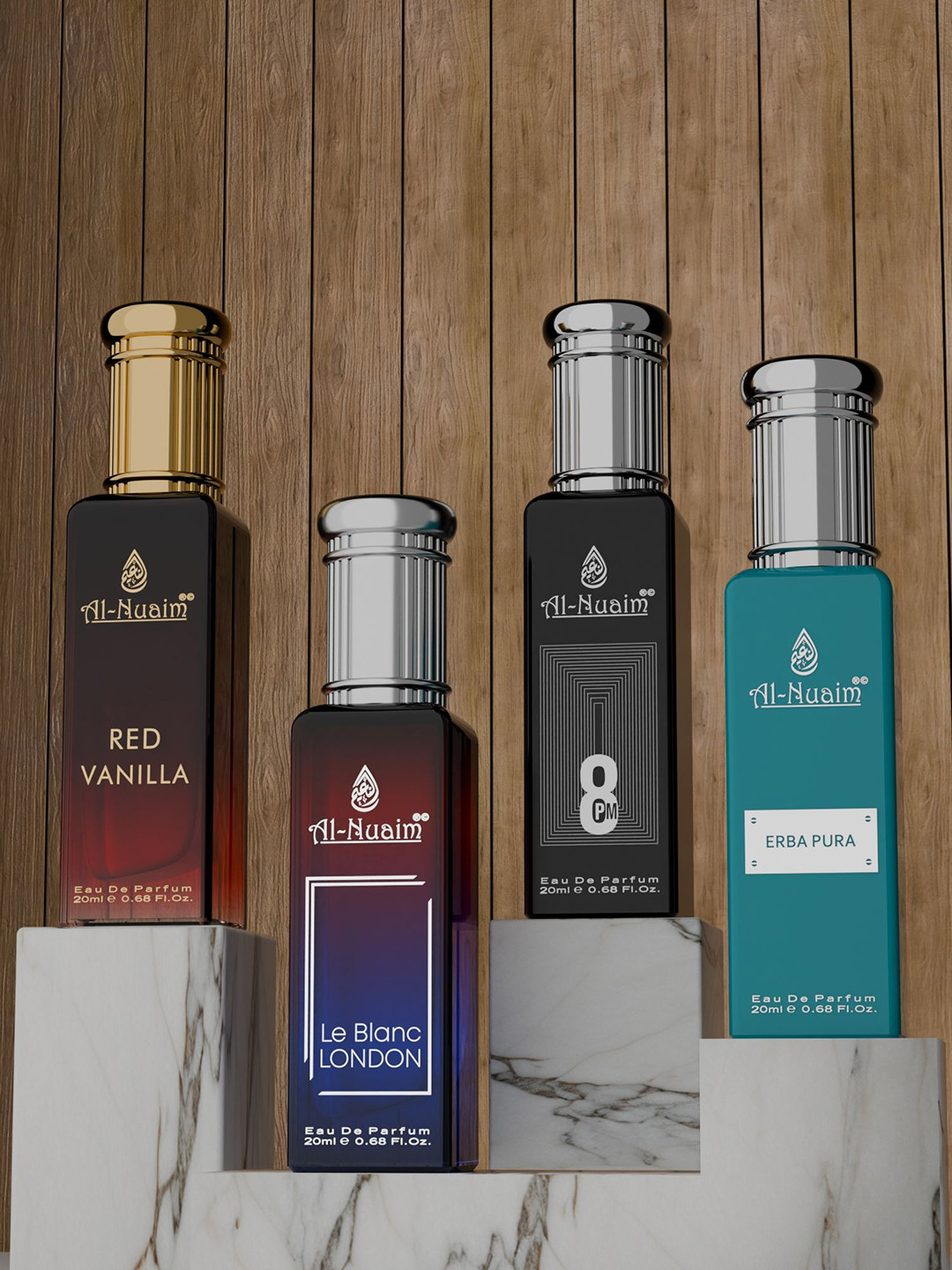 Al-Nuaim Set Of 4 Red Vanilla, Le Blanc London, 8 Pm & Erba Pura EDP - 20ml Each
