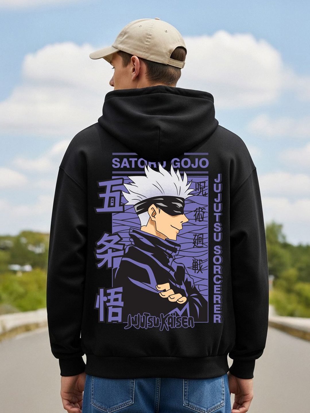MaverIQ Men Jujutsu Kaisen Graphic printed Hooded Neck Full Sleeve Sweatshirt