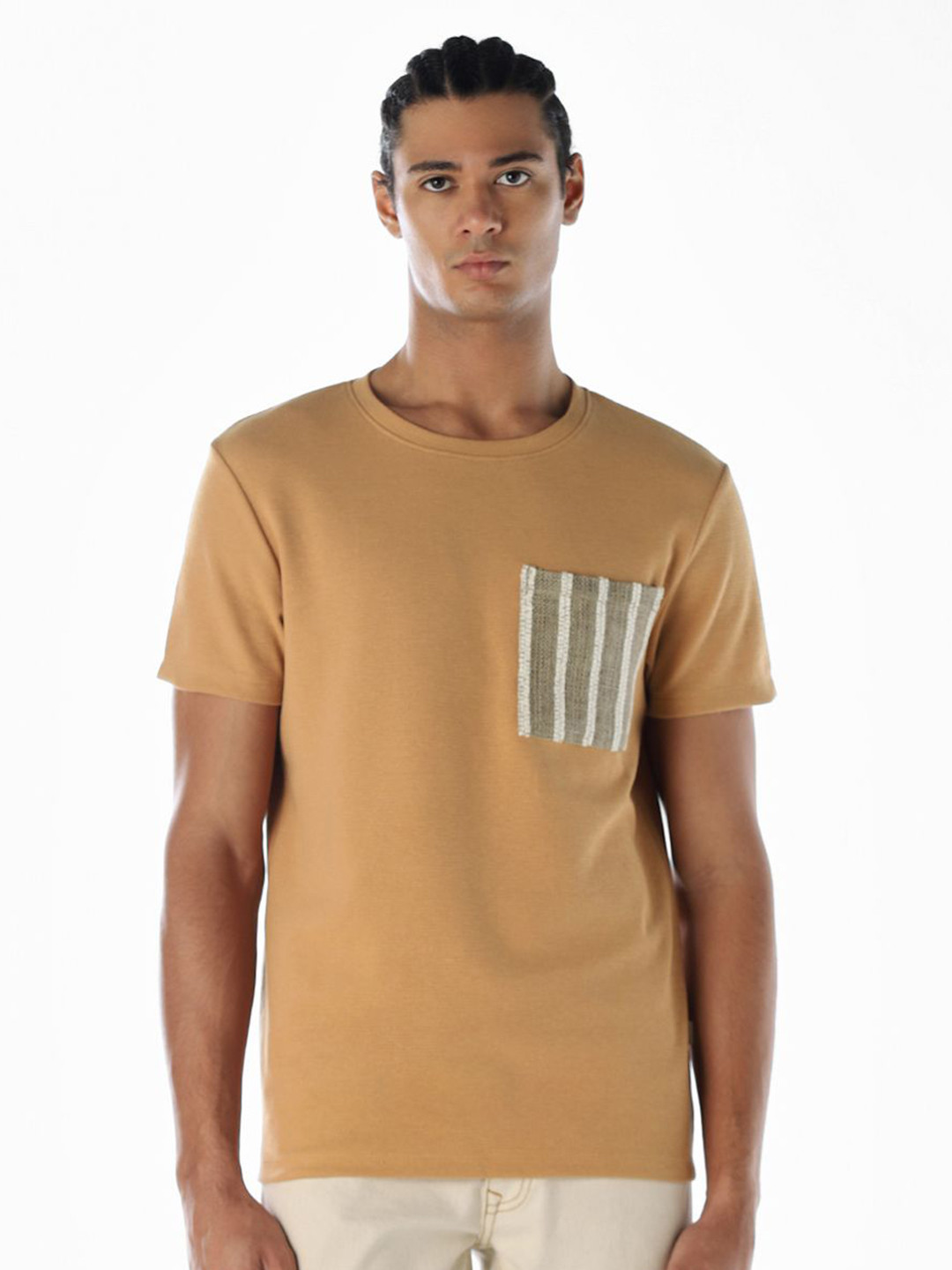 Jack & Jones Burlix Men Solid Crew Neck Pockets T-shirt