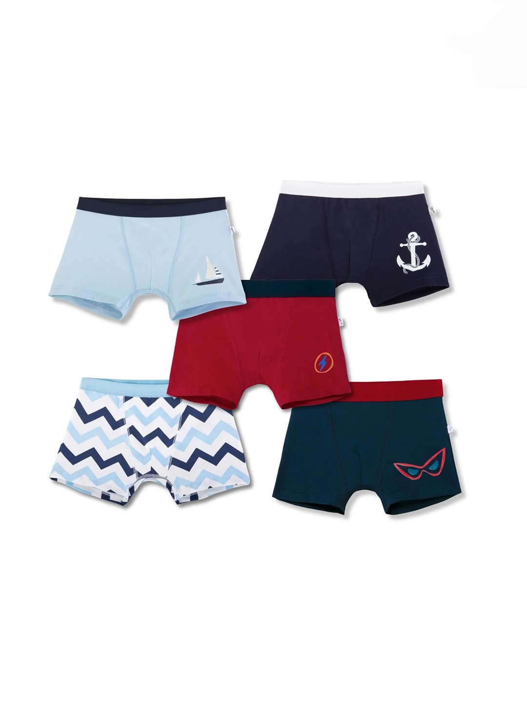 You Got Plan B Boys Pack Of 5 Printed Anti Microbial Cotton Briefs BXB-Blues: 4-6