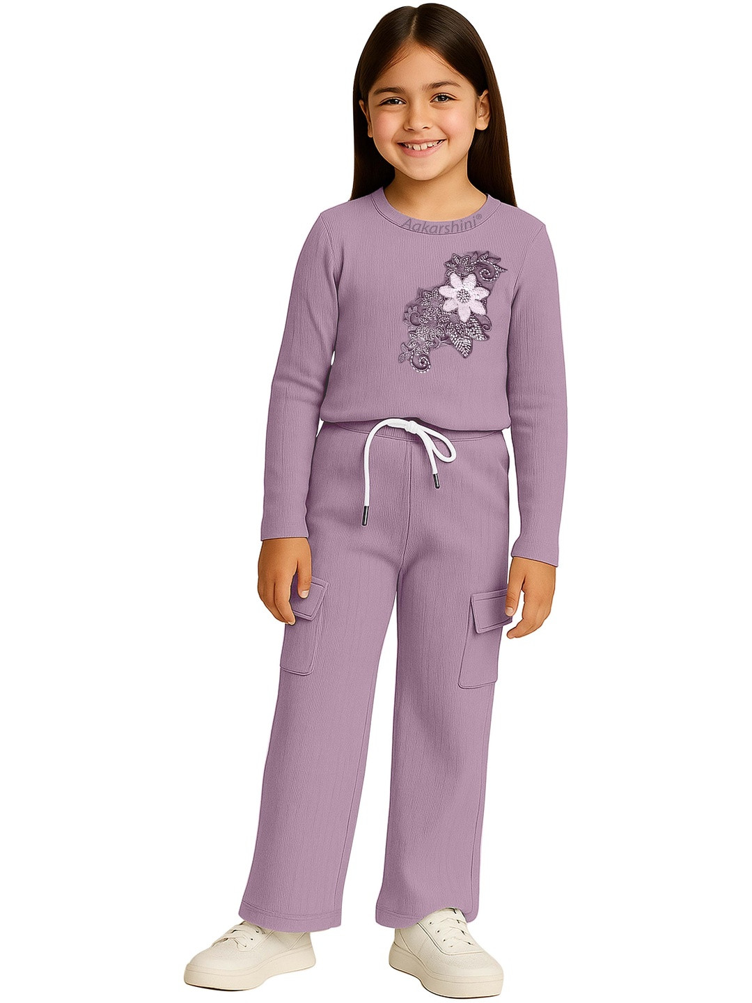 Aakarshini Girls Embellished Top With Trousers