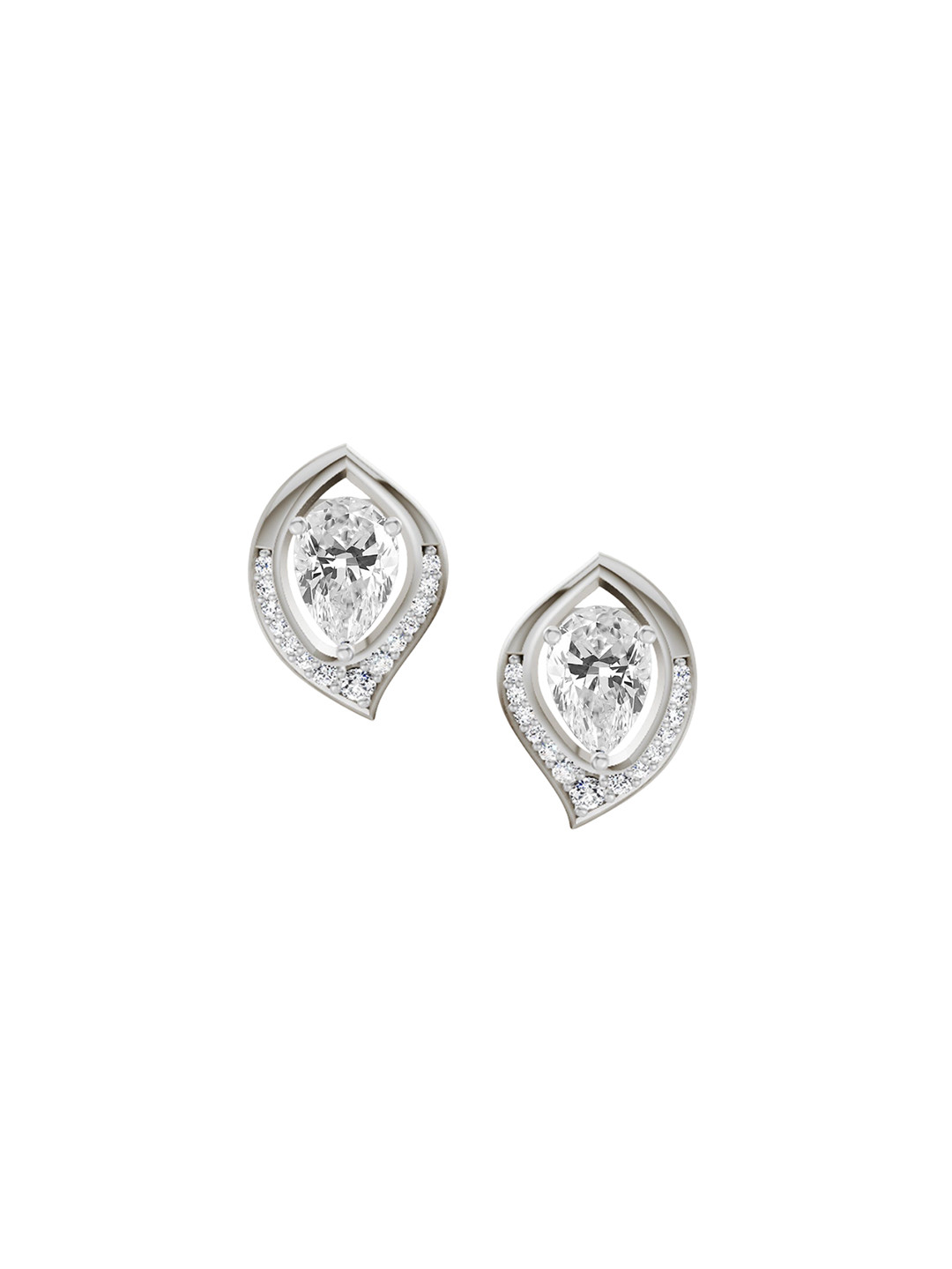 Sparkles 14Kt Gold Pear Halo Stud Earrings With 0.81 Carat Lab Grown Diamond - 1.87 g