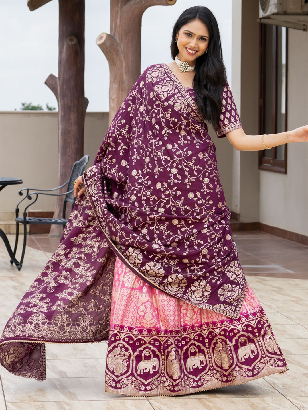 PRETTY PALLU Women Embellished Semi-Stitched Lehenga & Unstitched Blouse With Dupatta