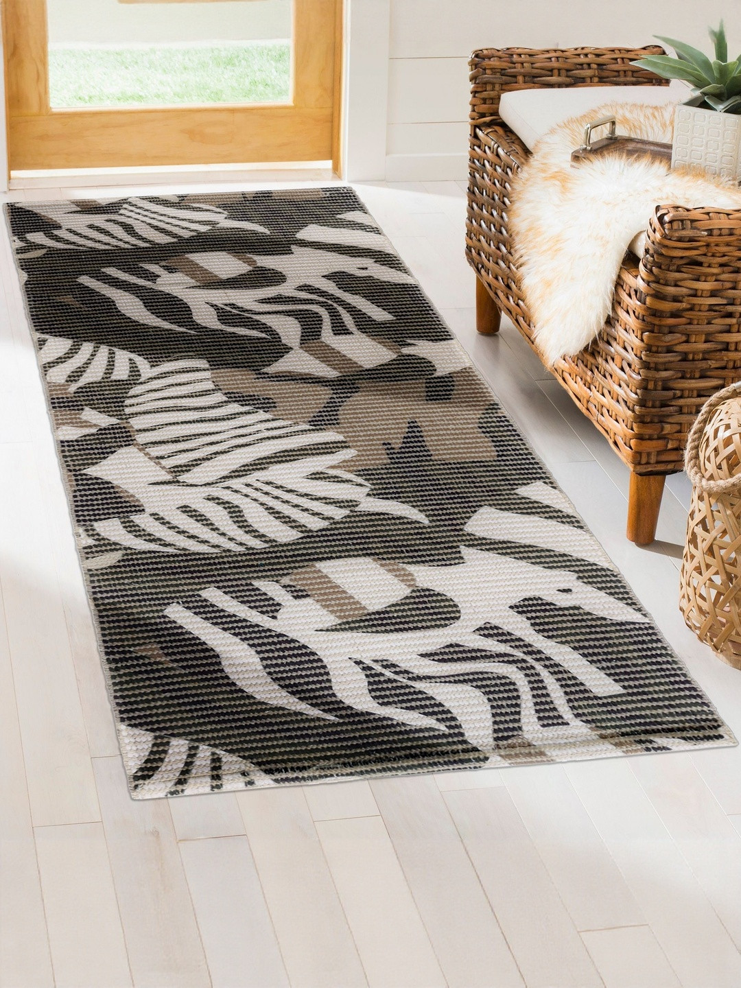 Homzz Green Cotton Print Floor Mats & Dhurries