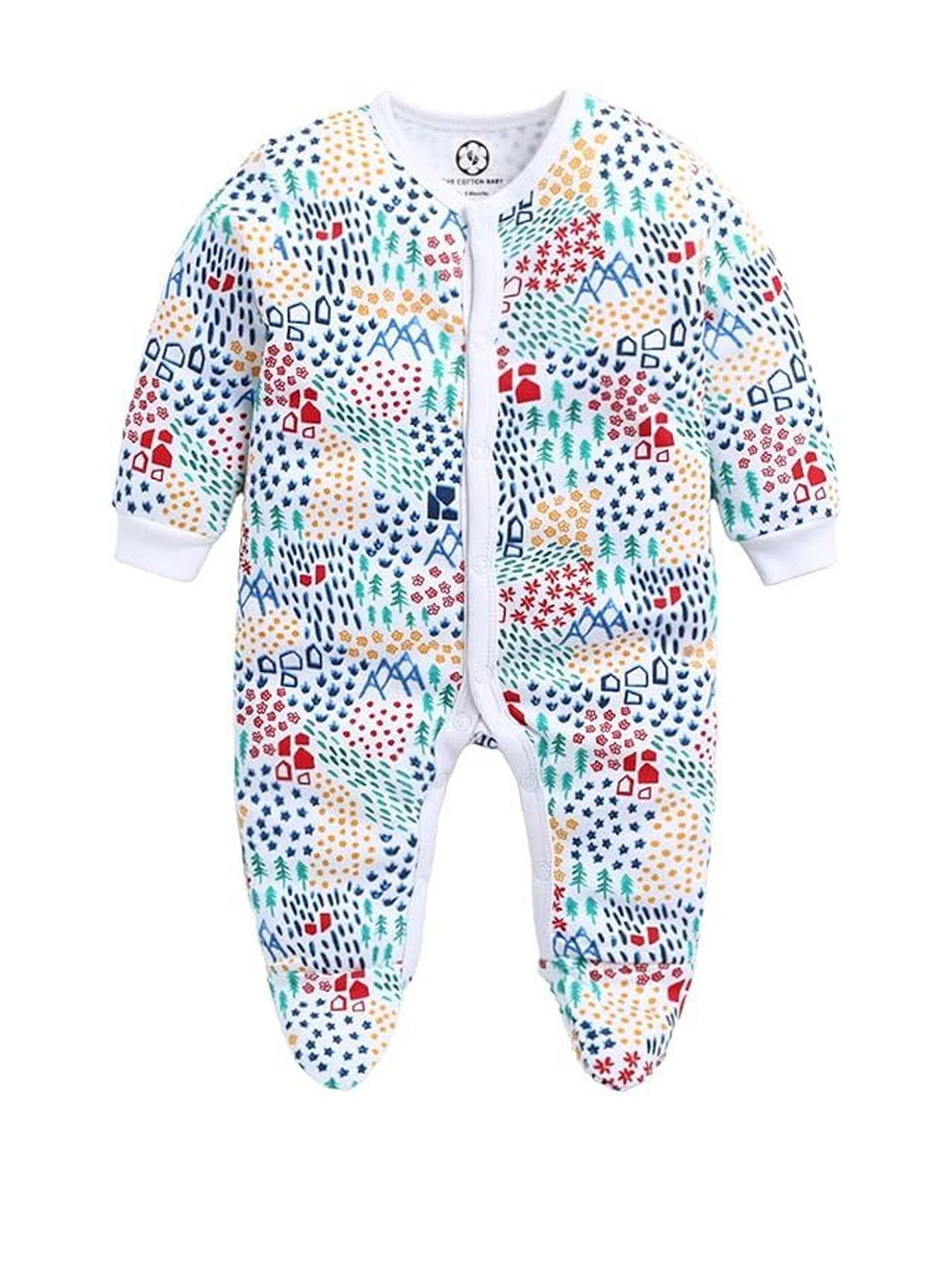 THE COTTON BABY Kids Printed Pure Cotton Rompers