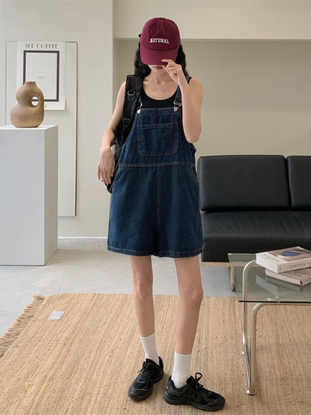 StyleCast Women Sleeveless Cotton Basic Denim Jumpsuit