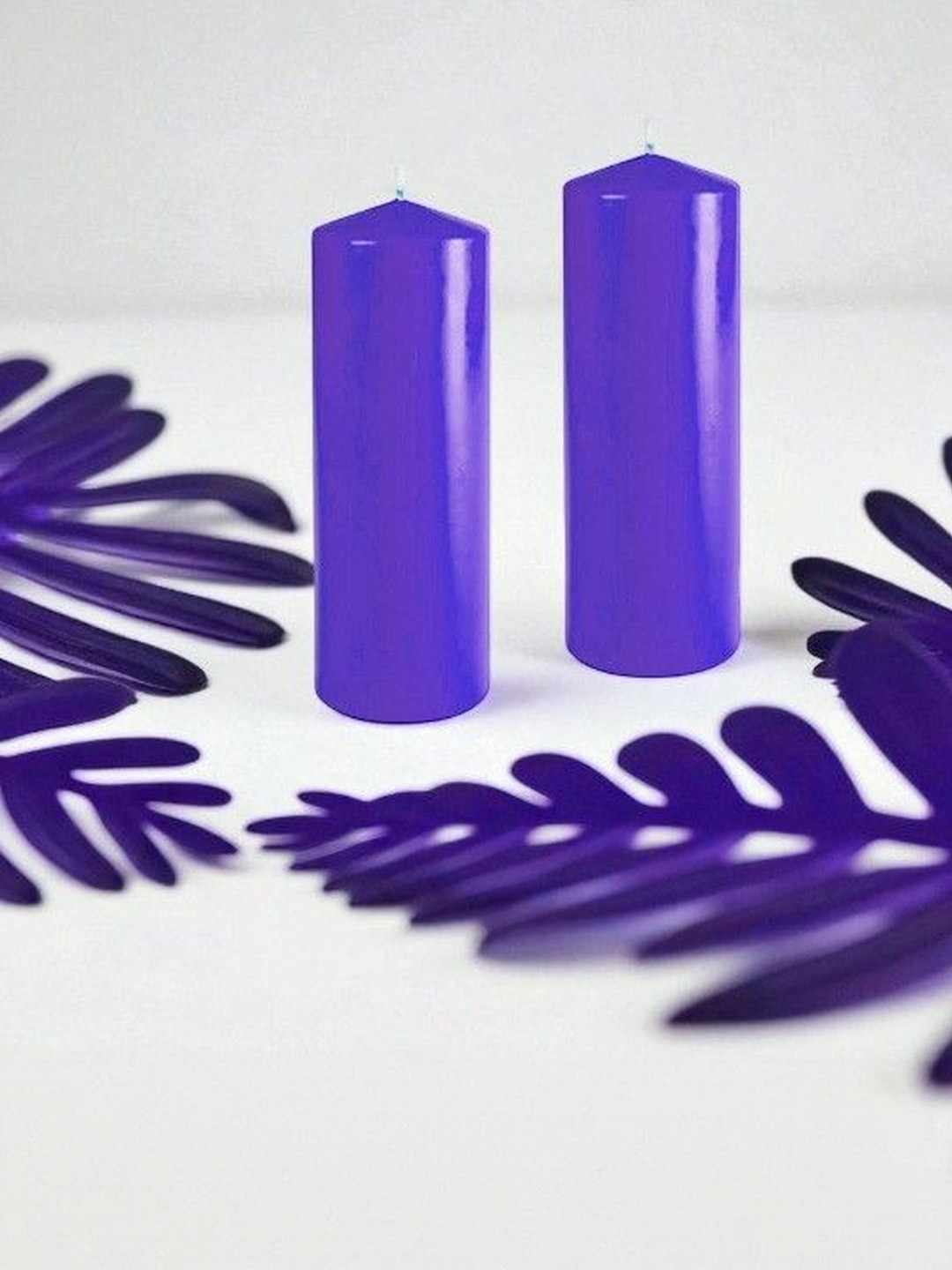 ASIDEA Purple 2 pieces Pillar Candles