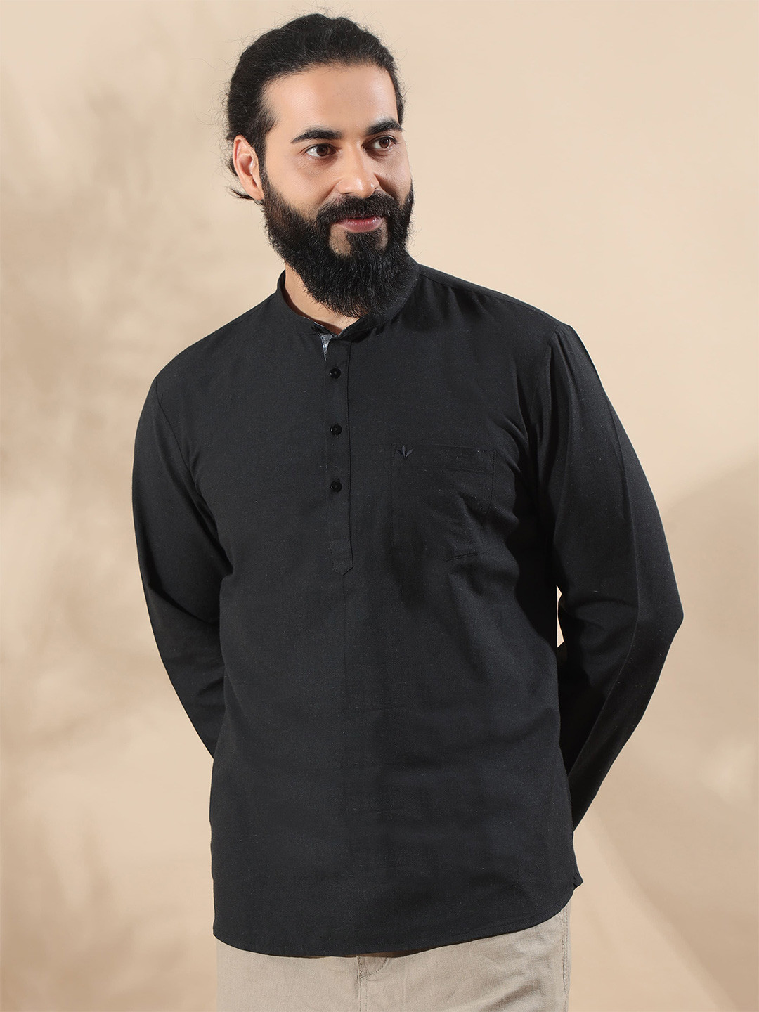 FILORI STUDIO Men Mandarin Collar Straight Kurta