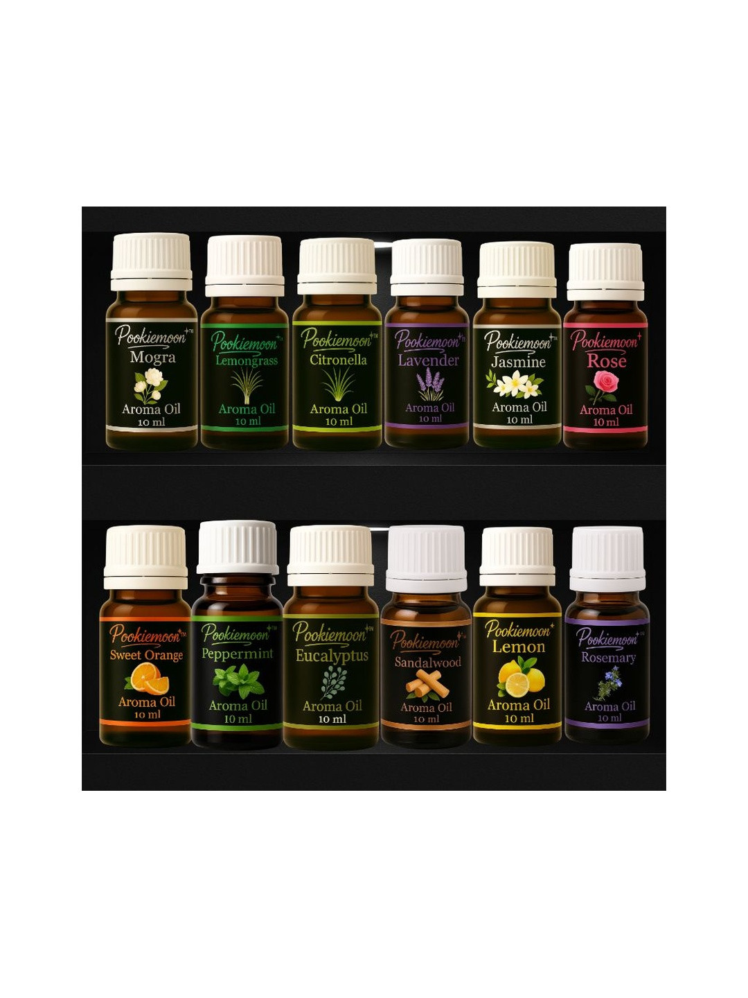 Pookiemoon 10ML 12 Pcs Essential Aroma Oils