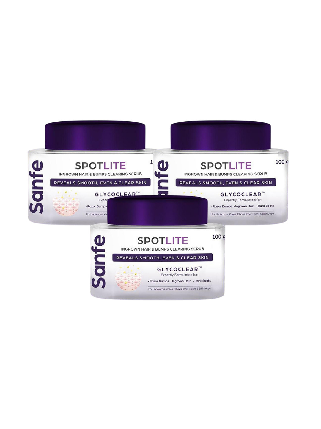 Sanfe Set Of 3 Spotlite Sensitive Areas Body Scrub - 100 g Each