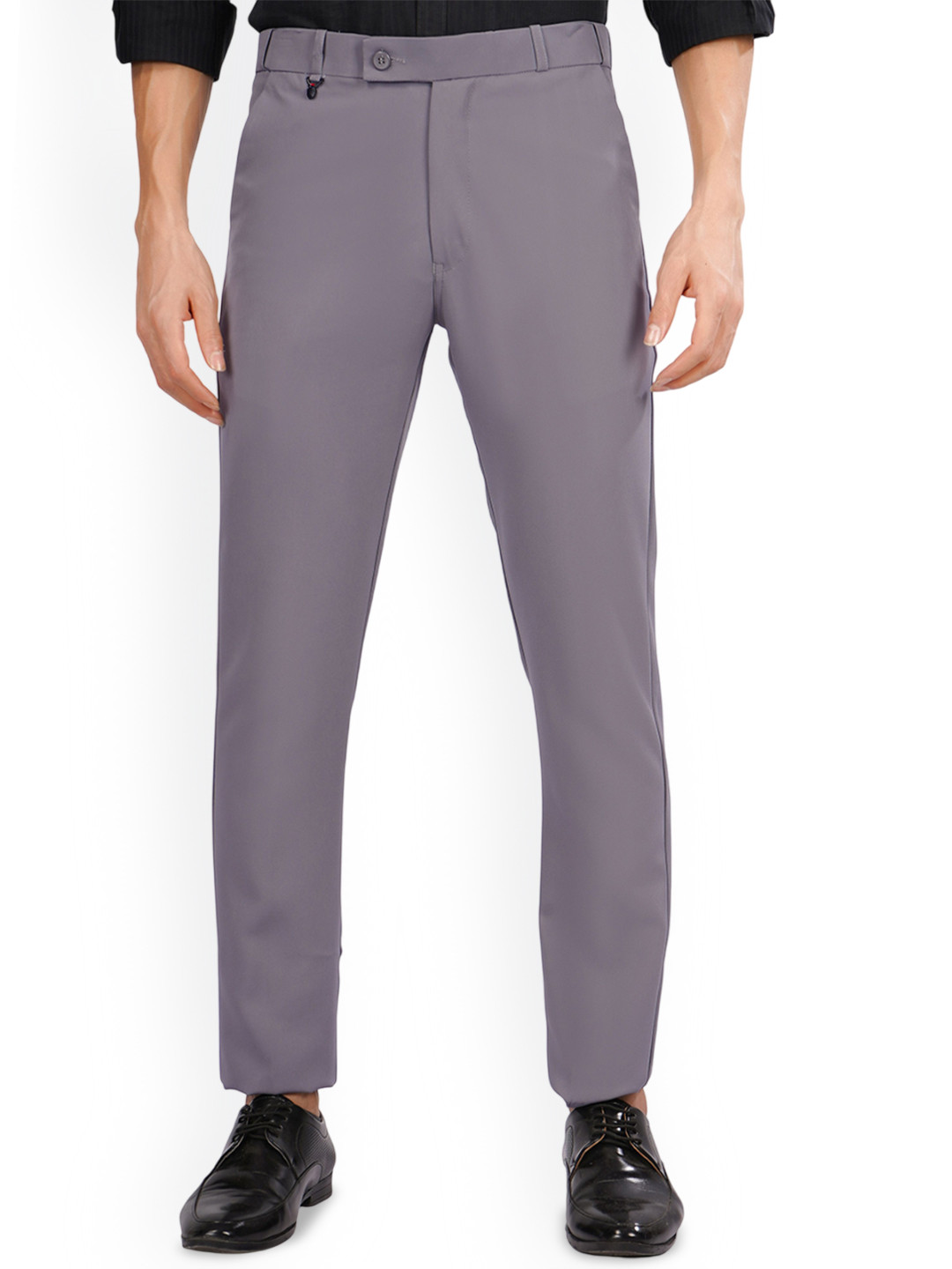 FLAKED Men Smart Mid-Rise Easy Wash Formal Trousers