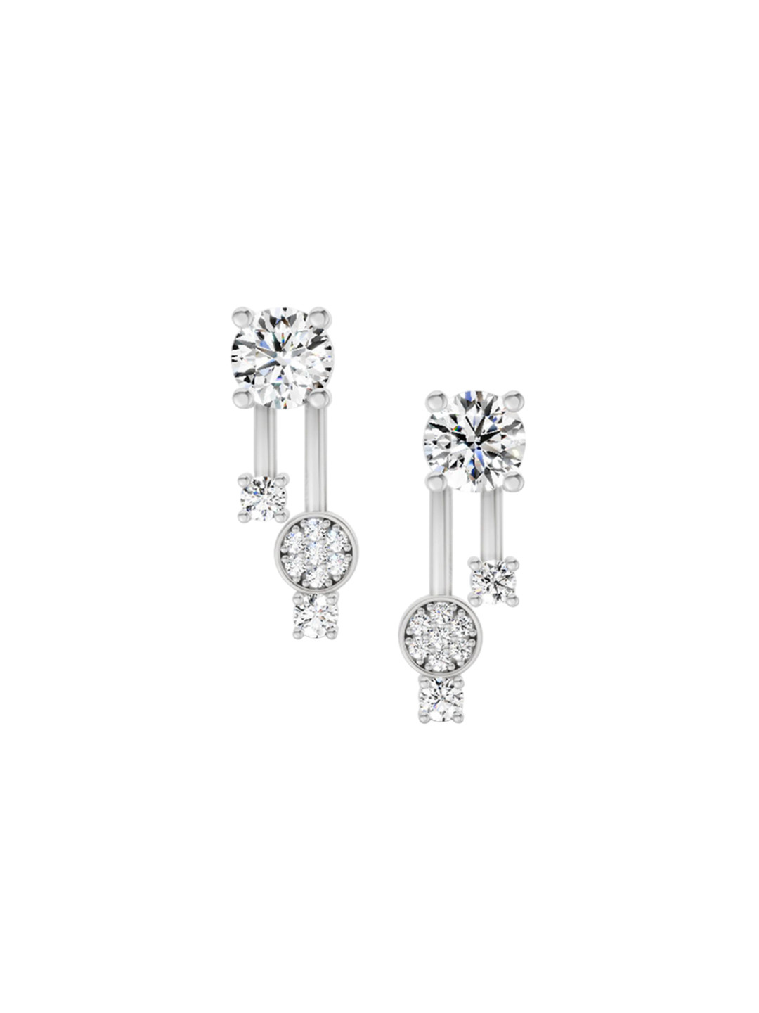 Sparkles 14Kt Gold Lab Grown 0.61 Carat Diamond Earrings-2.46 g
