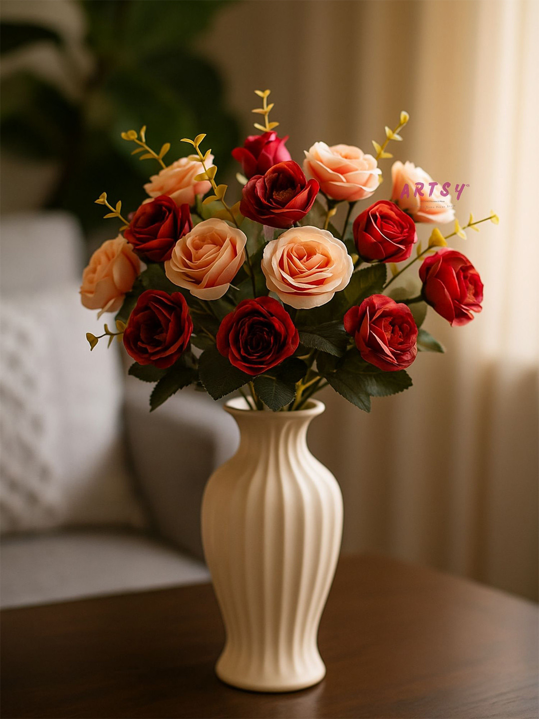 ARTSY Maroon 2 Pieces Poppy Artificial Flowers