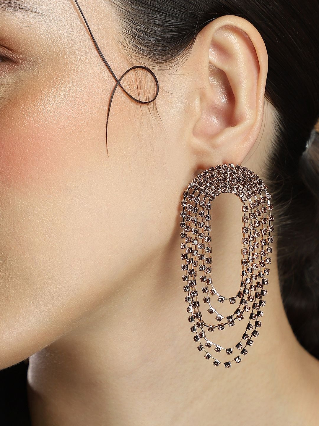 SOHI Women Contemporary Maxi Bling Drop Earrings