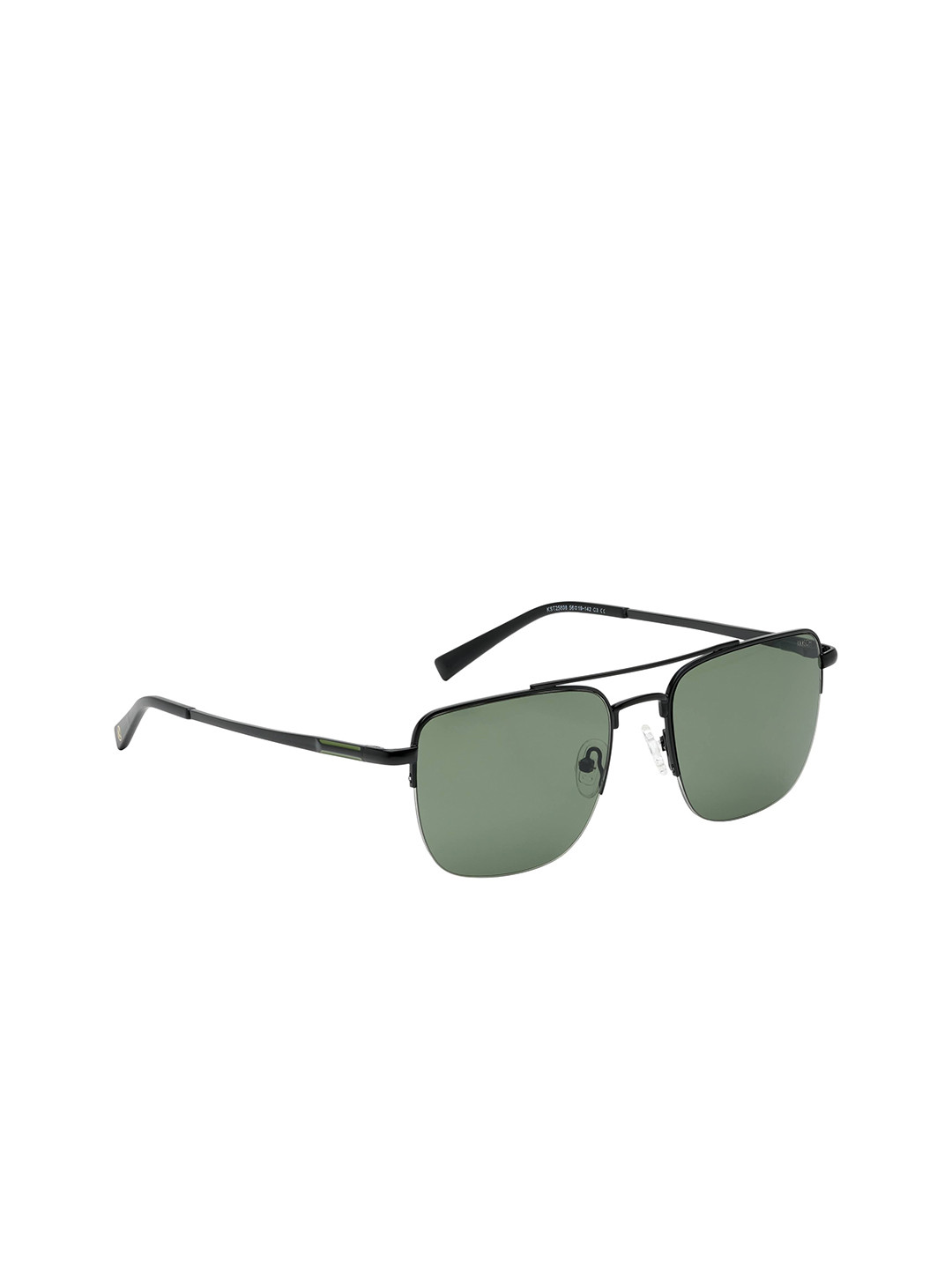 KOSCH ELEMENTE Men Green Lens & Black Rectangle Sunglasses with
