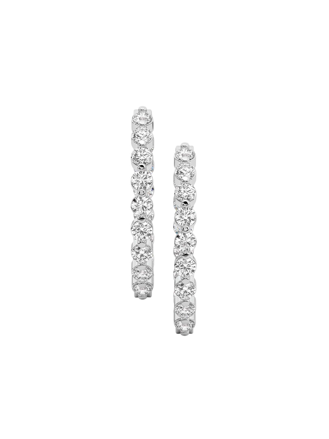 Sparkles 14Kt Gold Hoop Earrings With 4.25 Carat Lab Grown Diamond - 9.9 g