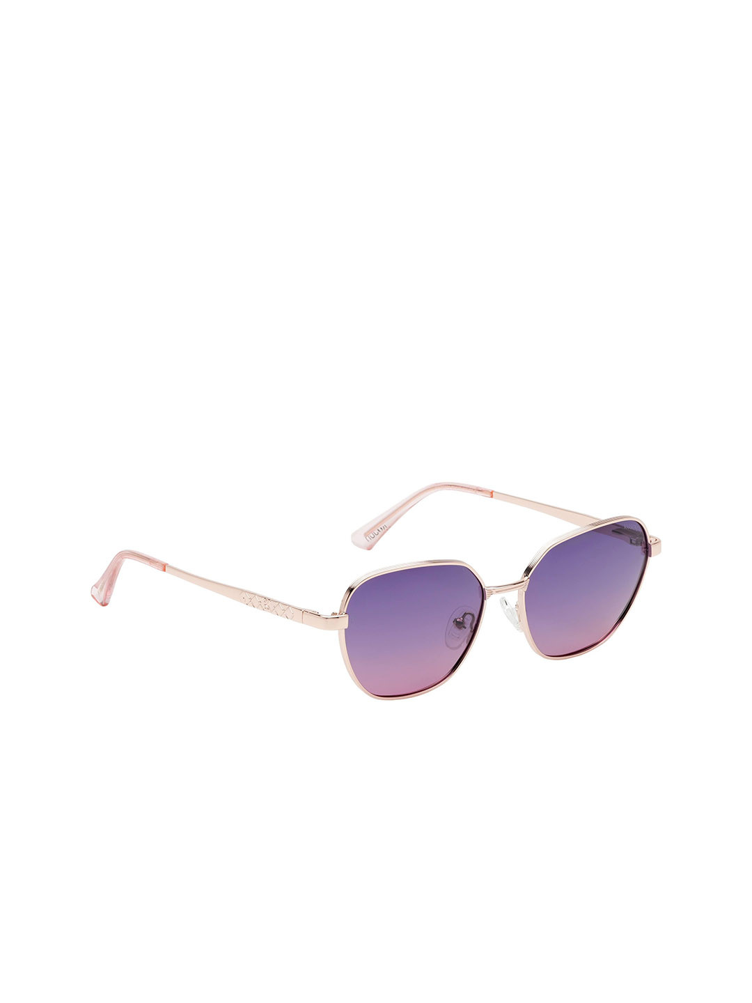 KOSCH ELEMENTE Women Blue Lens & Rose Gold-Toned Cateye Sunglasses with Polarised Lens