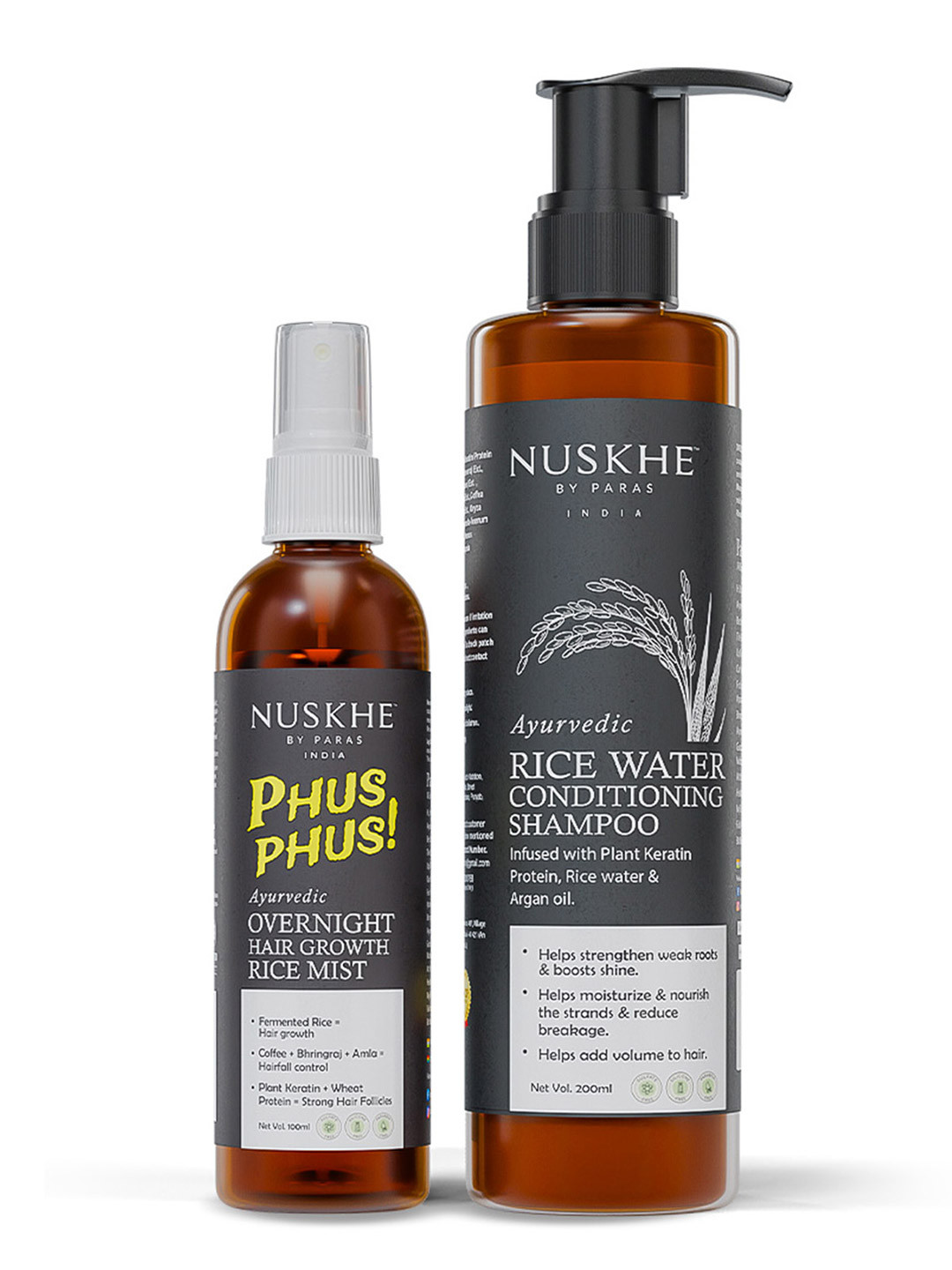 Nuskhe by Paras Rice Water Hair Mist and Rice Water Conditioning Shampoo