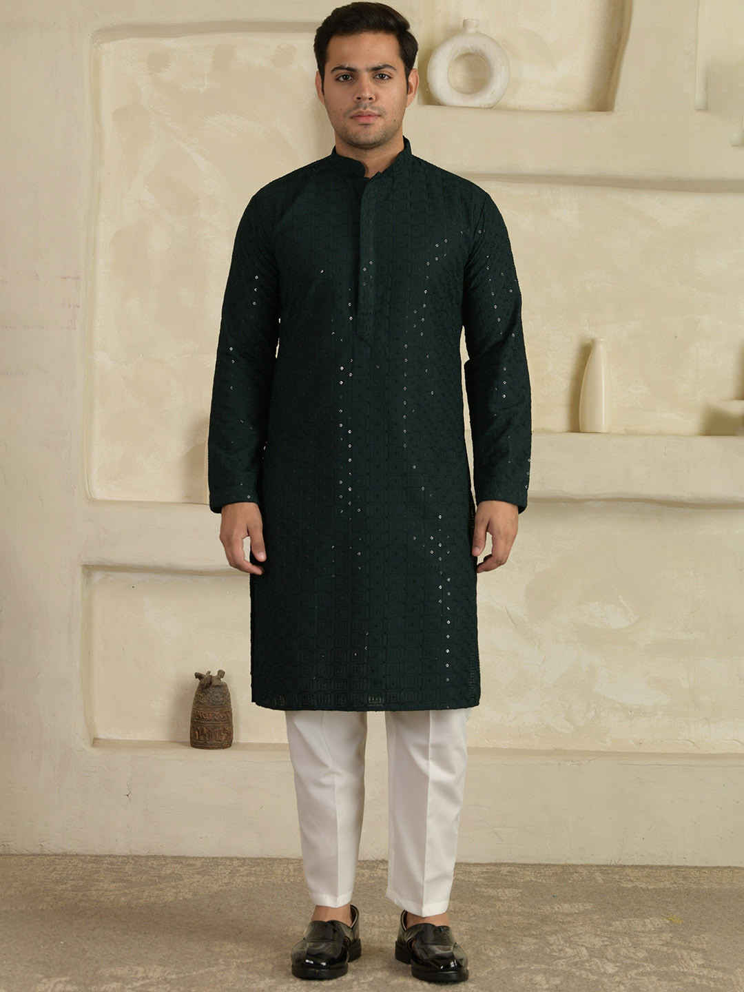 LEMONX Men Woven Design Kurta with Pyjamas