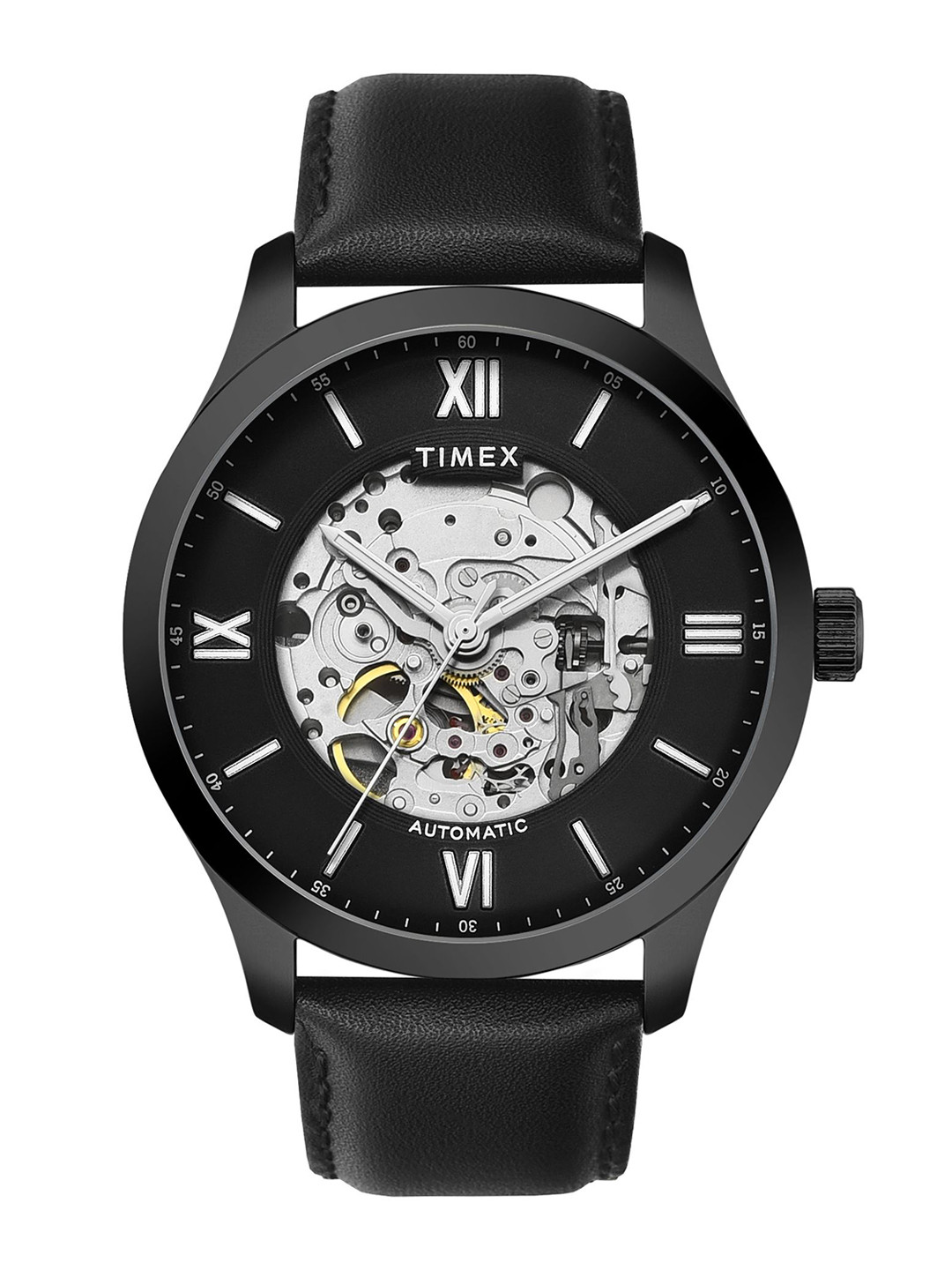 Timex Men Skeleton Leather Straps Analogue Automatic Motion Powered Watch TWEG208SMU15