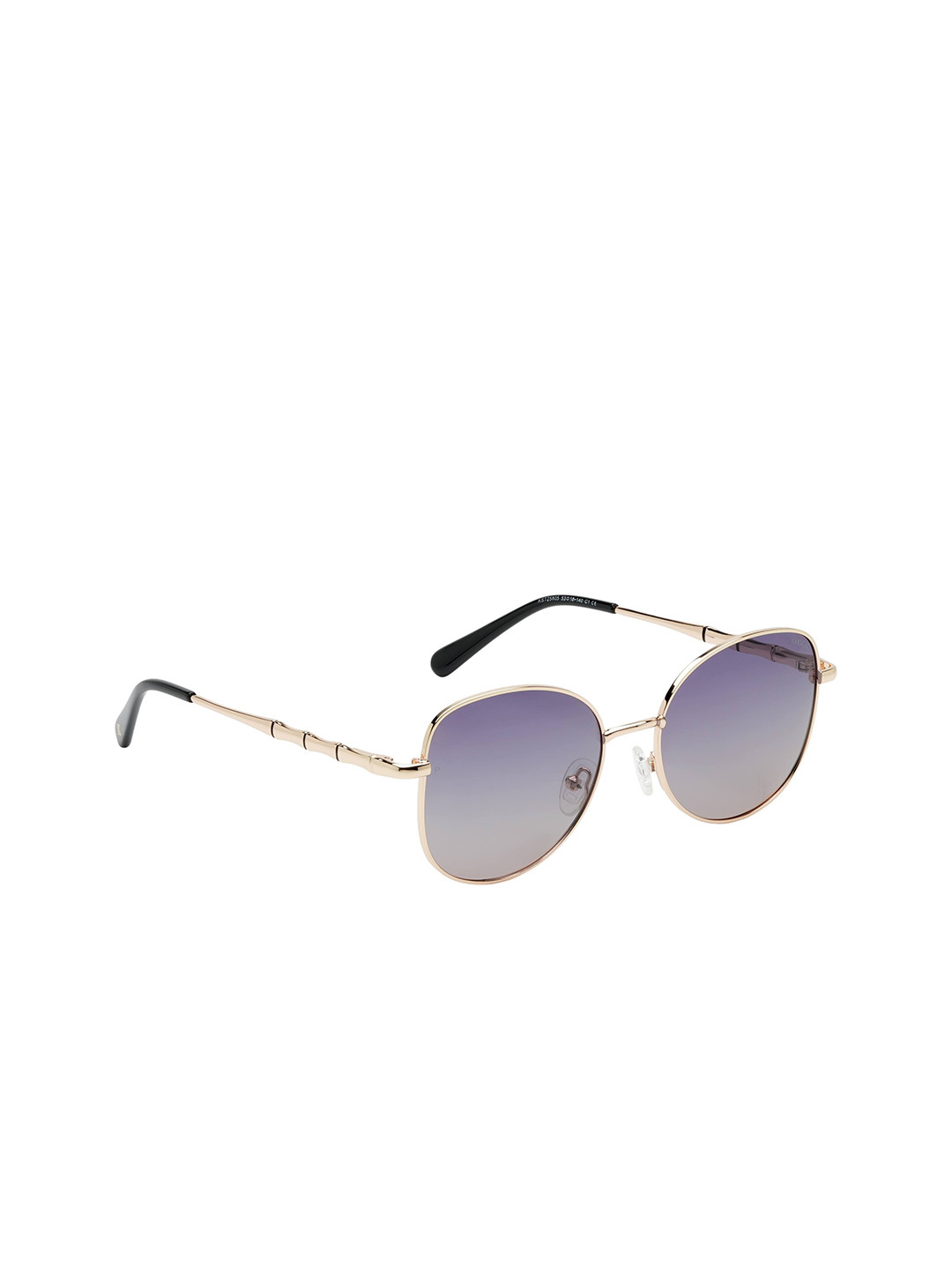 KOSCH ELEMENTE Women Purple Lens & Gold-Toned Oval Sunglasses With Polarised Lens