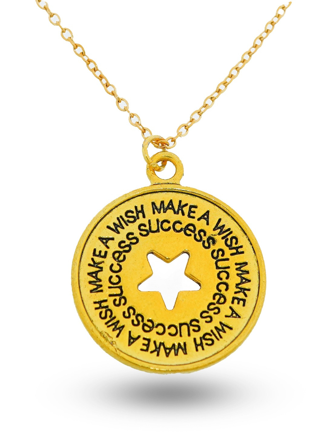 INTERSTELLAR Women Gold-Plated Brass Make A Wish Pendant