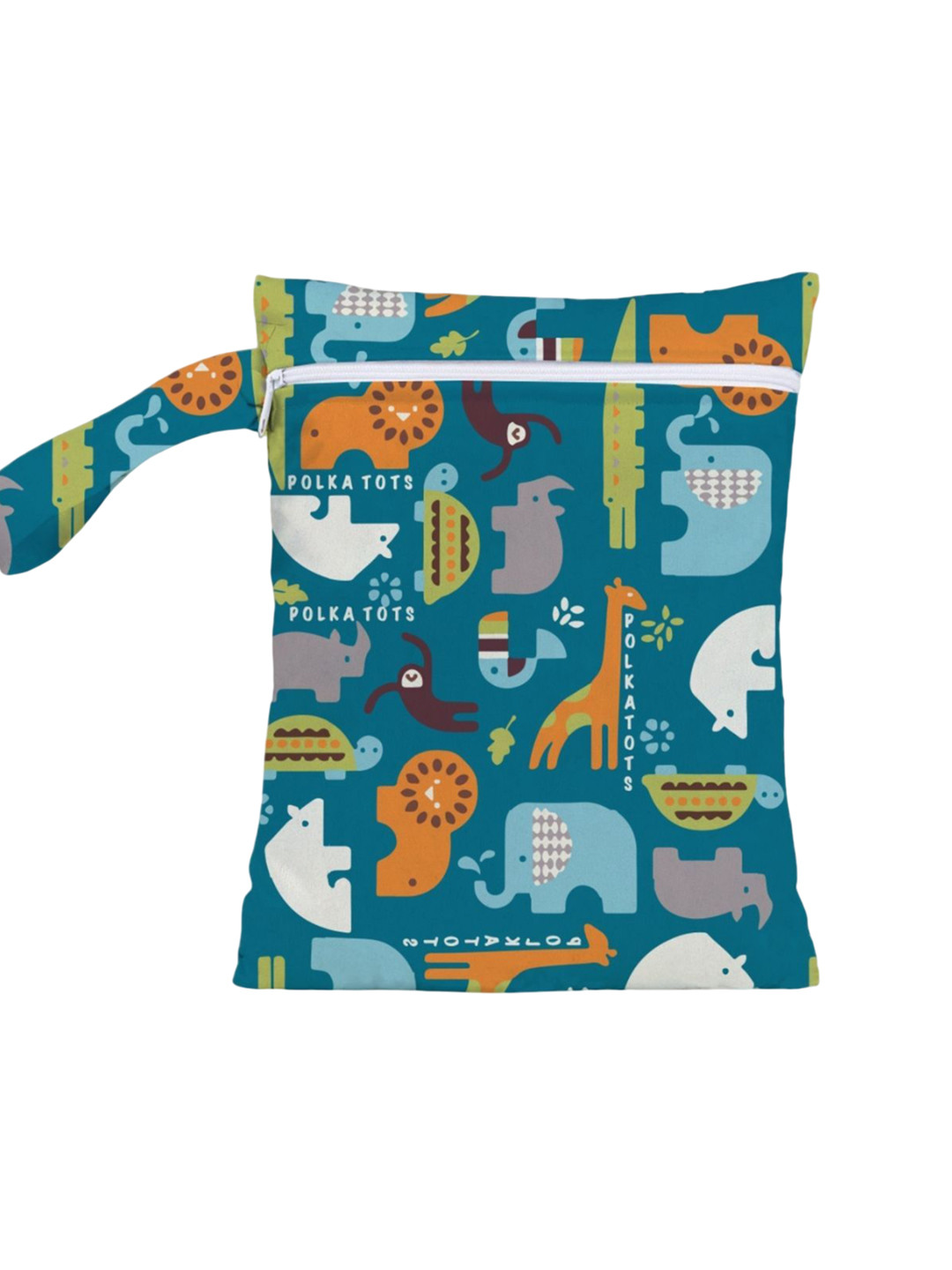 Polka Tots Waterproof & Reusable Wet Dry Diaper Bag With Zipper For Travel Toiletries