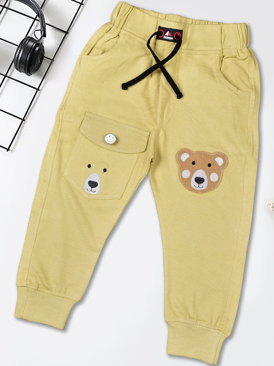 WORTON FASHION Boys Camel Brown Cotton  Track Pants