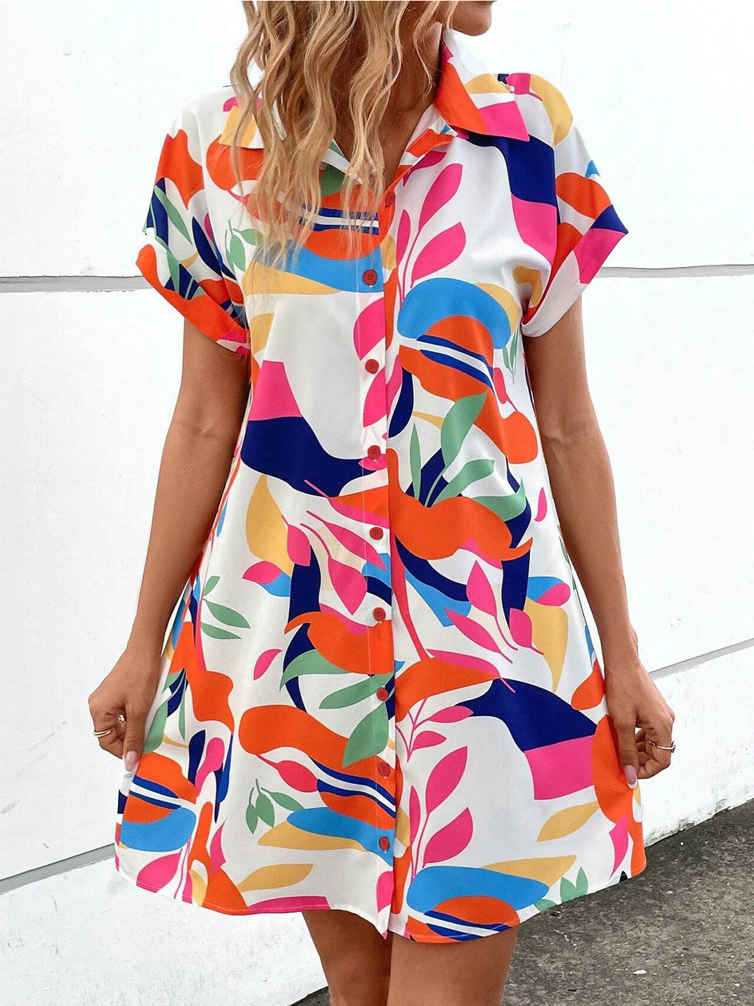 StyleCast Women Abstract Printed Shirt Mini Dresses