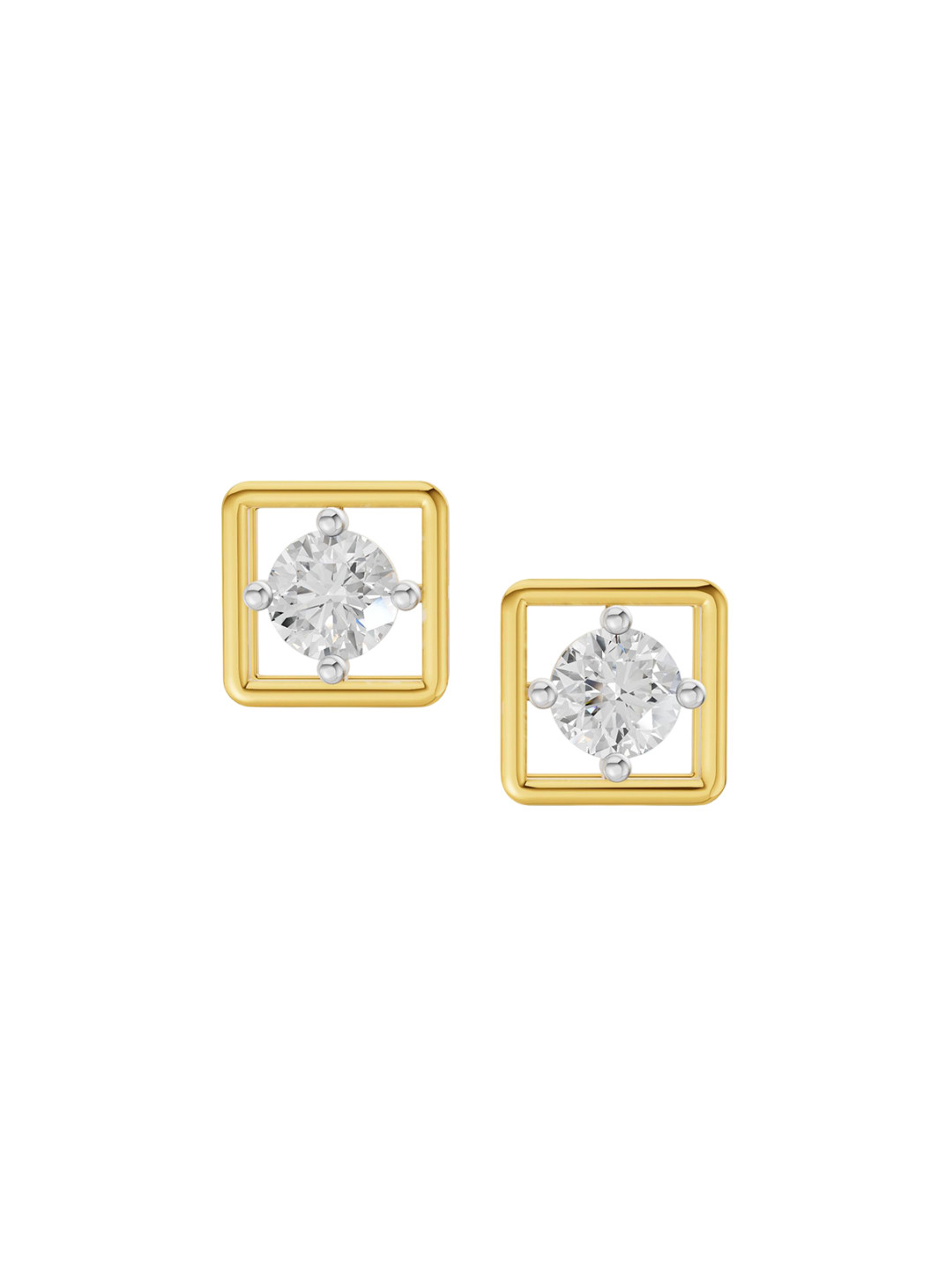 Sparkles 14Kt Gold Round Halo Stud Earrings With 0.80 Carat Lab Grown Diamond - 2.21 g