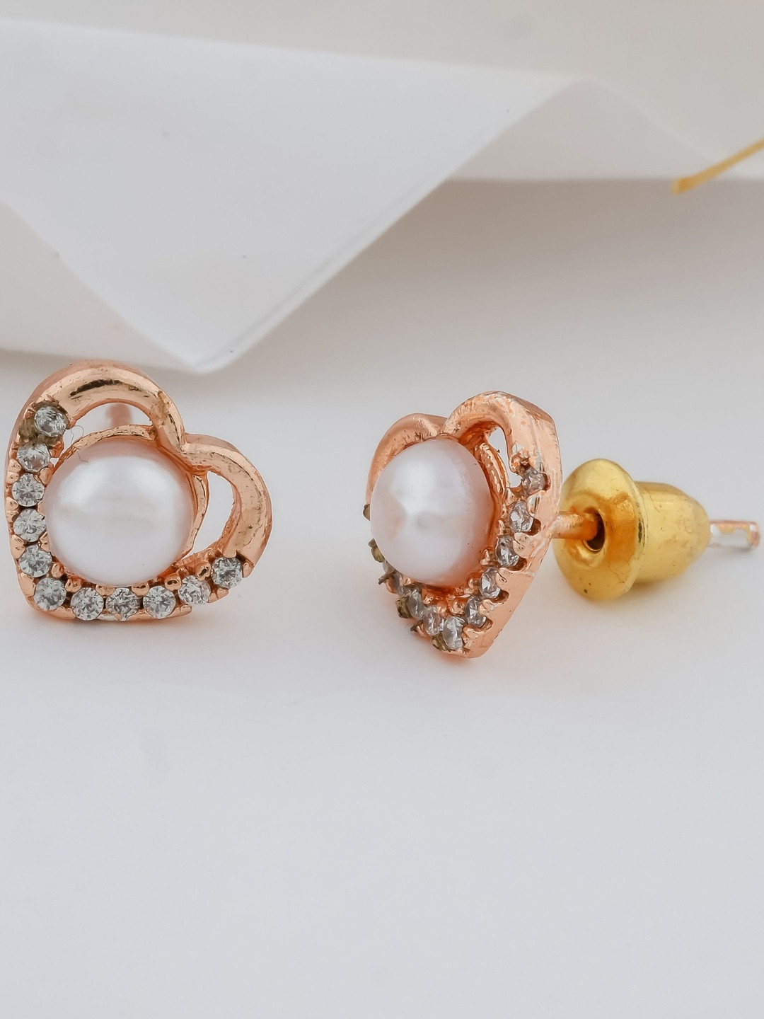 Peprika Heart Shaped Studs Earrings
