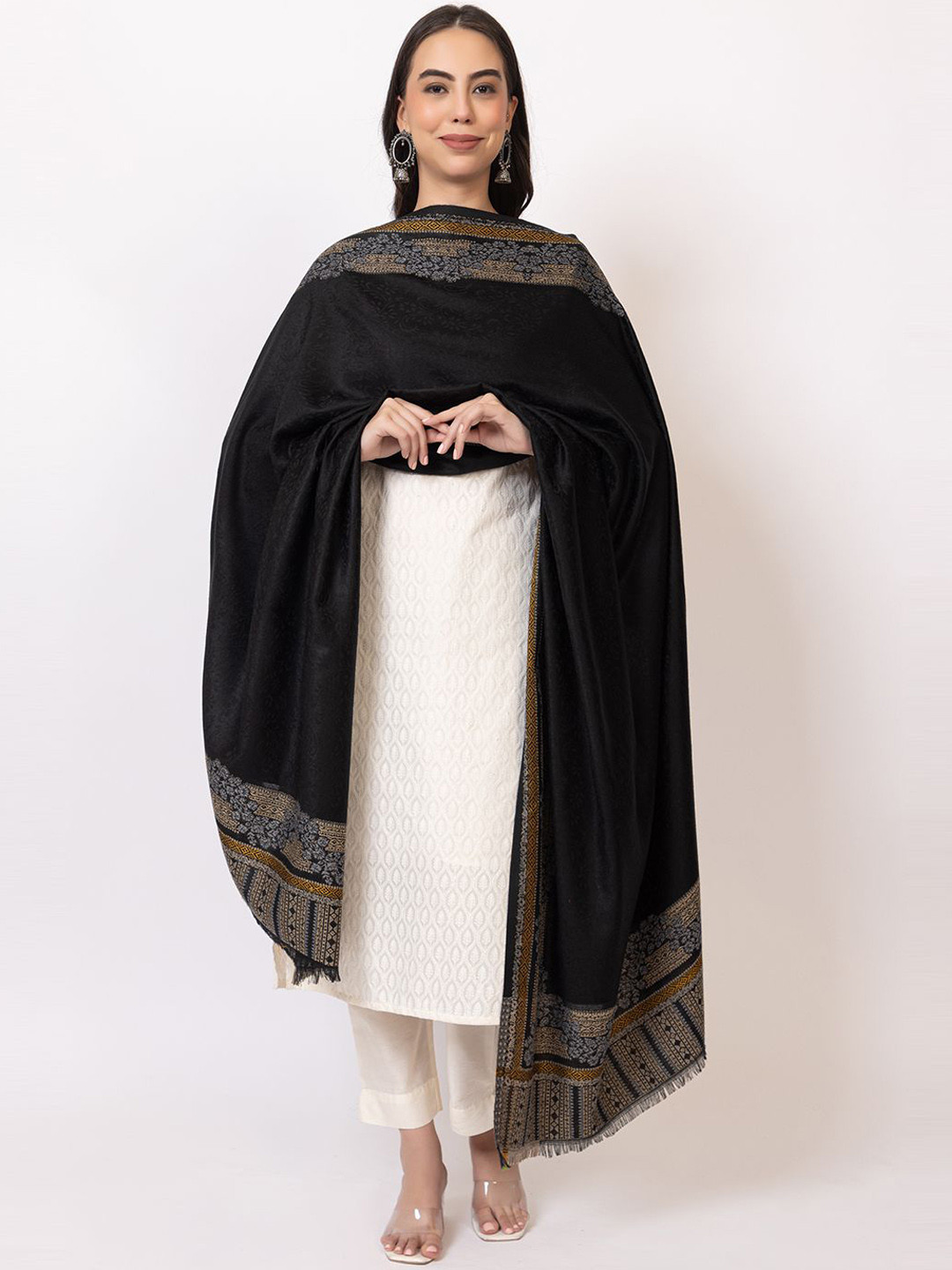 PYRO SPIRIT Women Ethnic Woven Design Shawl