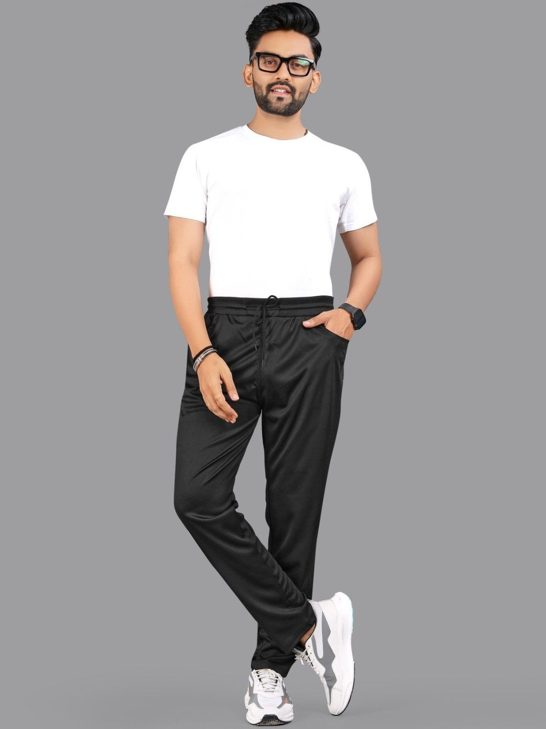 ISUEL FAB Men Black Lyocell Running Track Pants