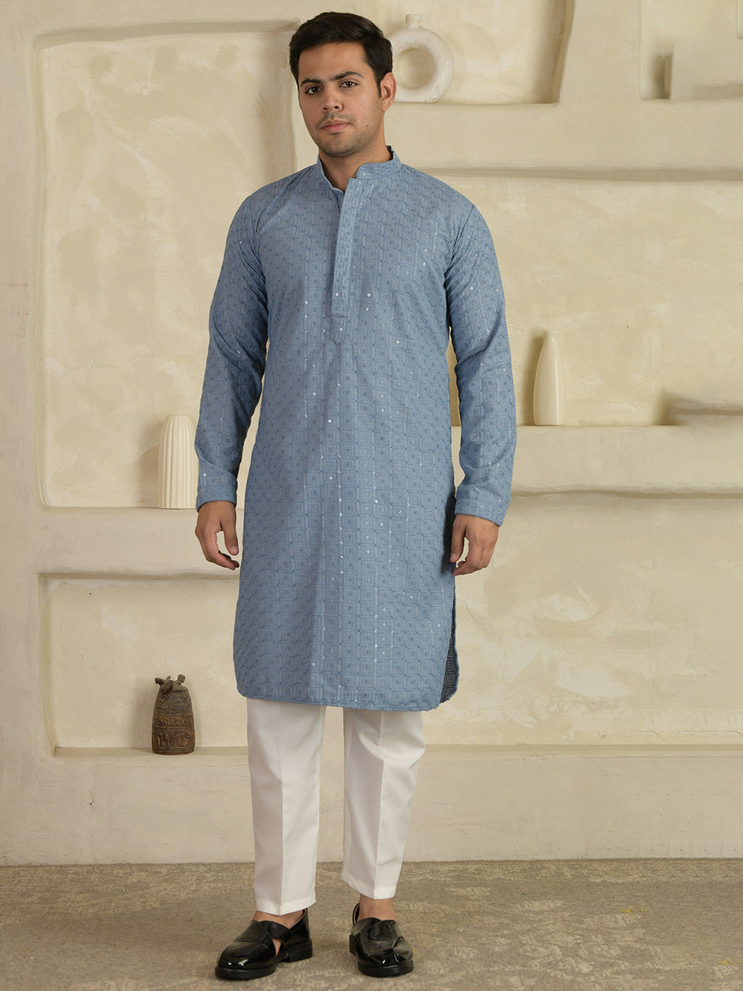 LEMONX Men Woven Design Kurta with Pyjamas