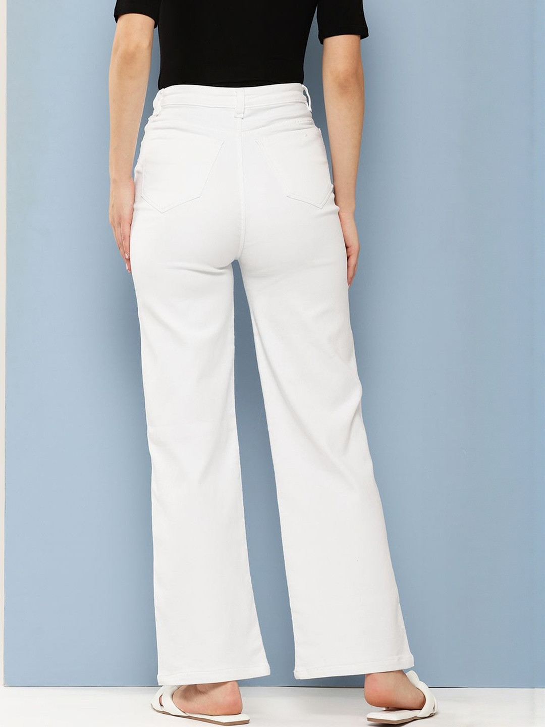 CORSICA Women White Cotton Stretchable Jeans