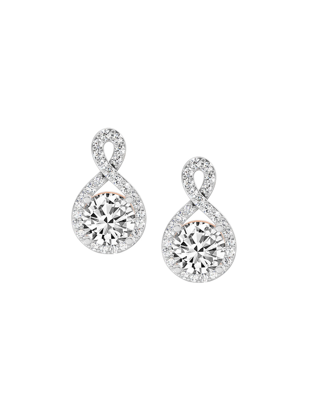 Sparkles 14Kt Gold Round Shape Earrings With 1.08 Carat Lab Grown Diamond -1.81g
