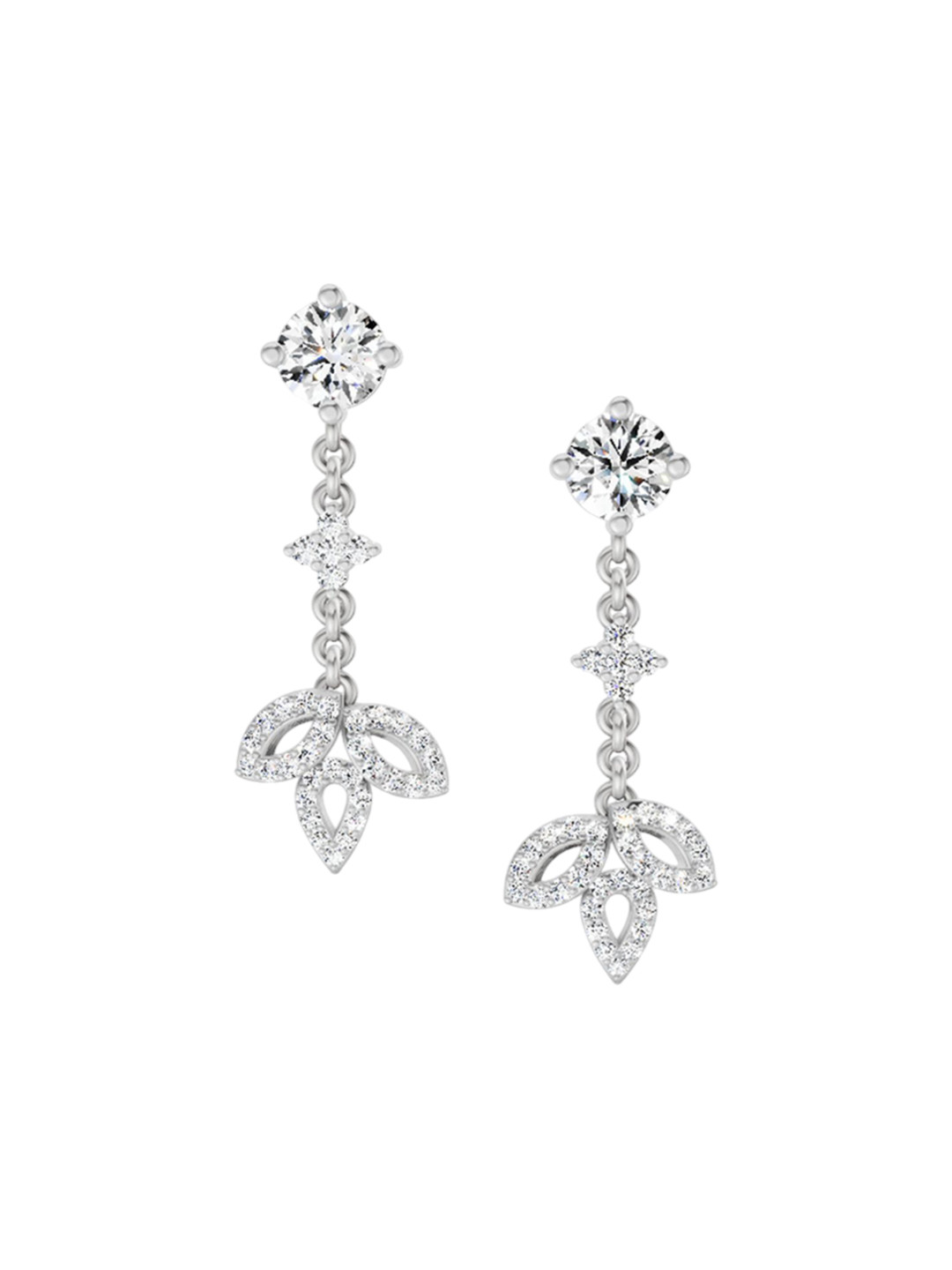 Sparkles 14Kt Gold Round Shape Earrings With 1.05 Ct Lab Grown Diamond - 3.82g