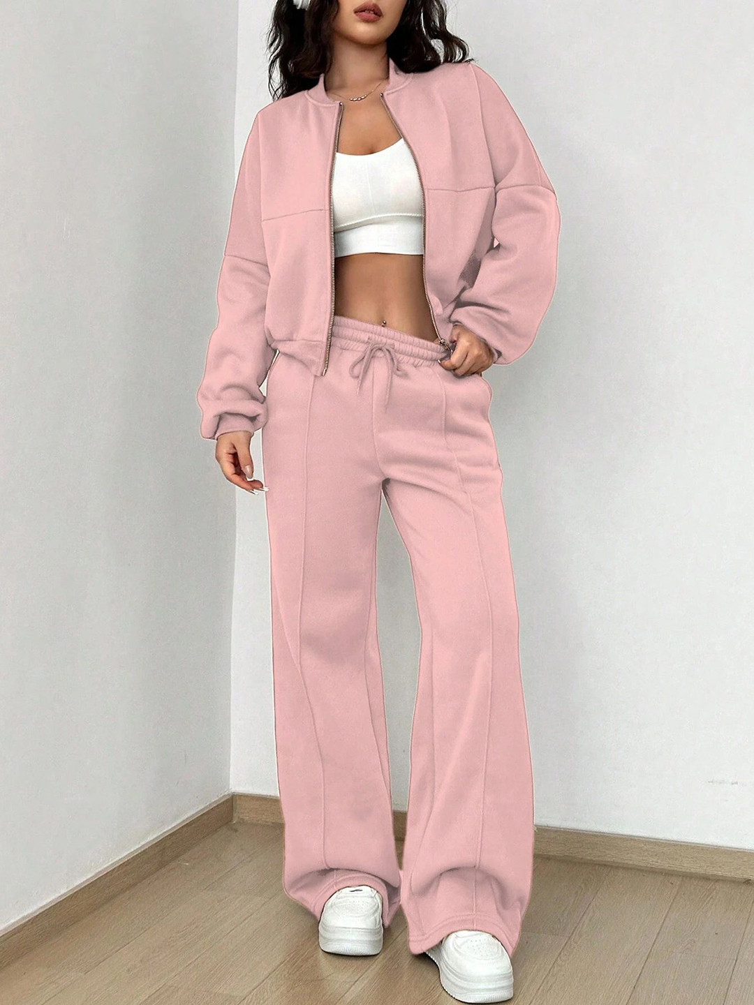 StyleCast Mock Collar Neck Sweatshirt With Trousers Co-Ords