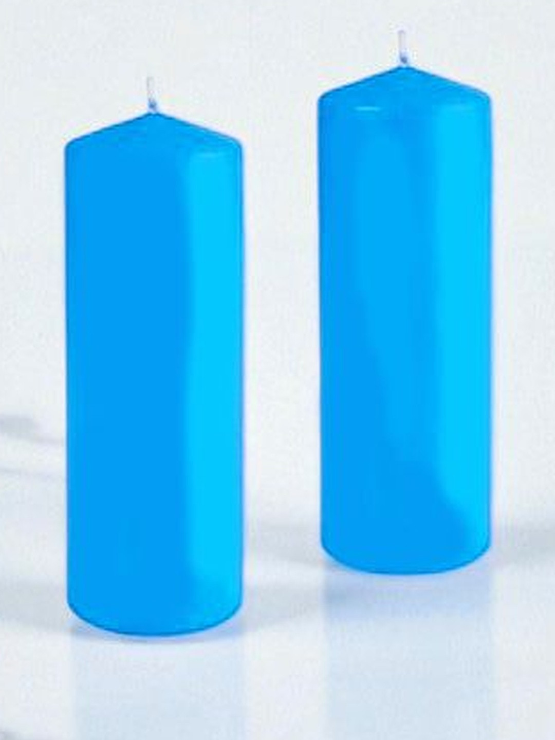 ASIDEA Set of 2 Turquoise Blue pieces Pillar Candle