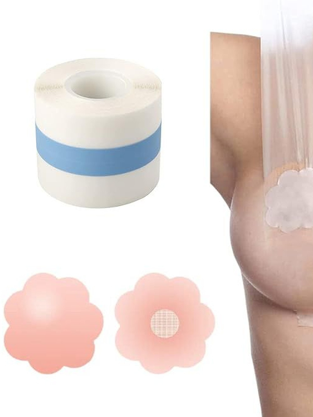 DClub Women Breast Lift Tape With Reusable Silicone Nipple covers
