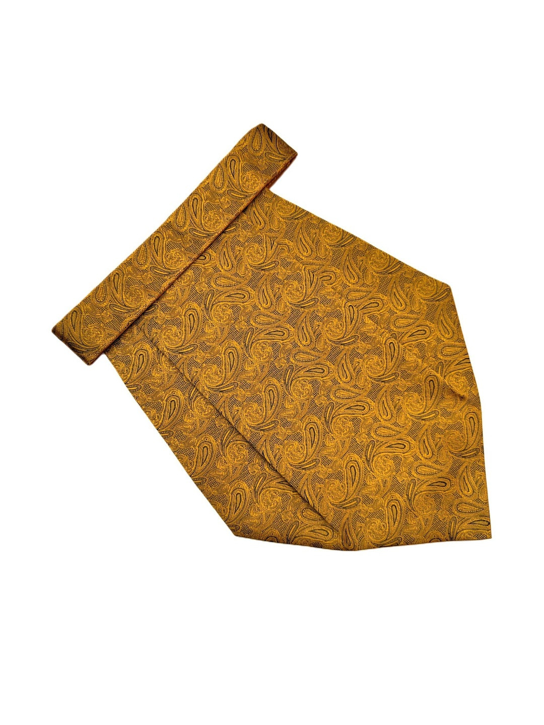 VOICI Men Gold Woven Cotton Paisley Design Cravat