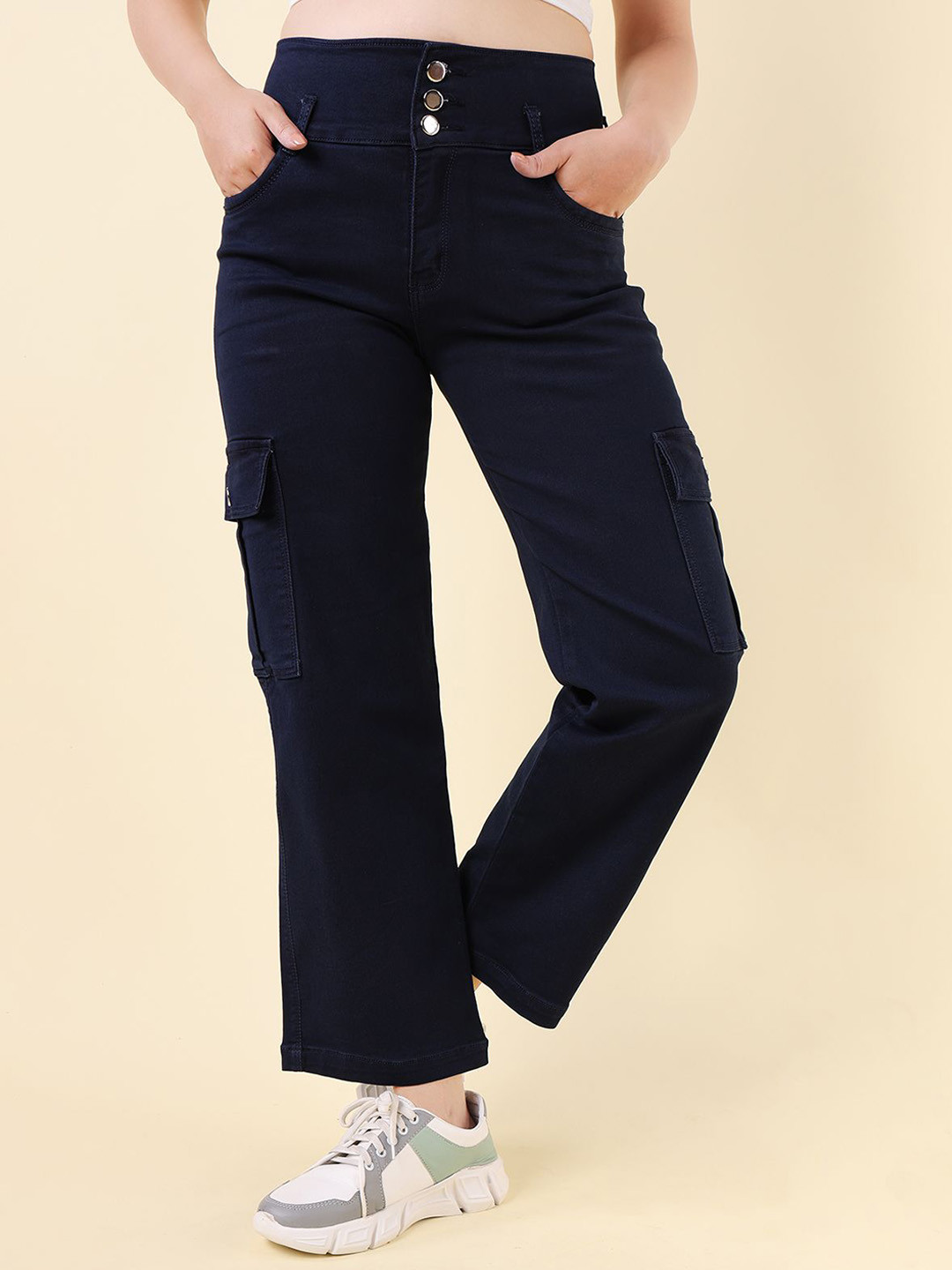DAZORA Women Straight Fit Cargos Trousers
