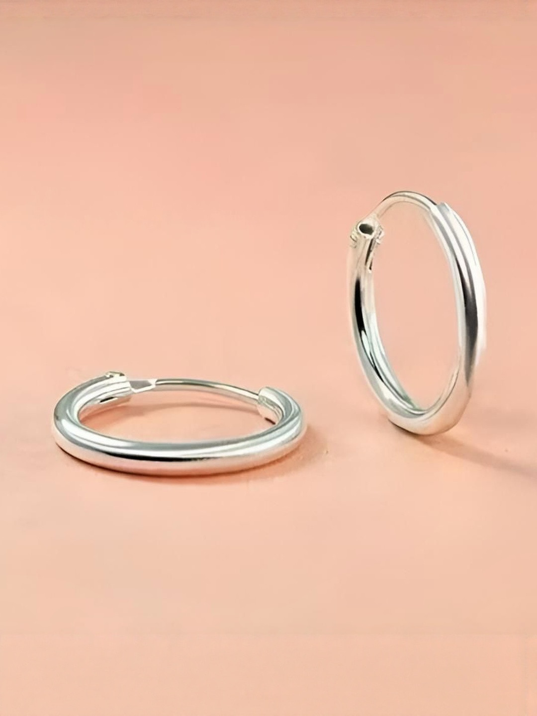 RAGABANDHA DESIGN STUDIO Women Silver Plain Hoop Earrings