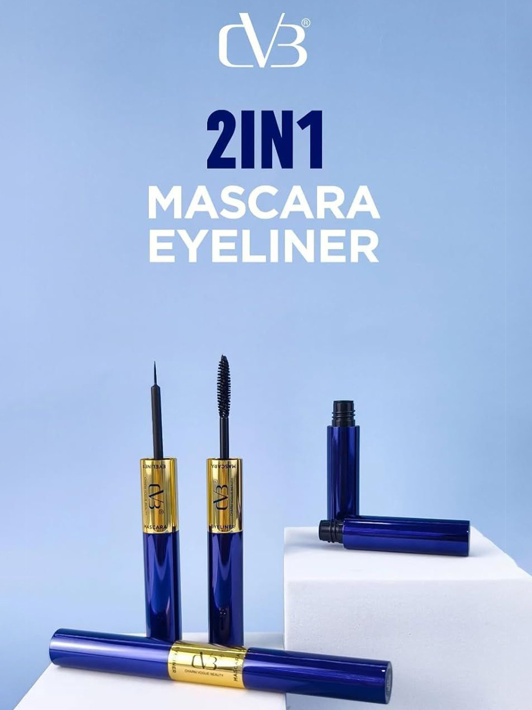 CVB 2 In 1 Waterproof Mascara & Eyeliner - 10 ml - Black