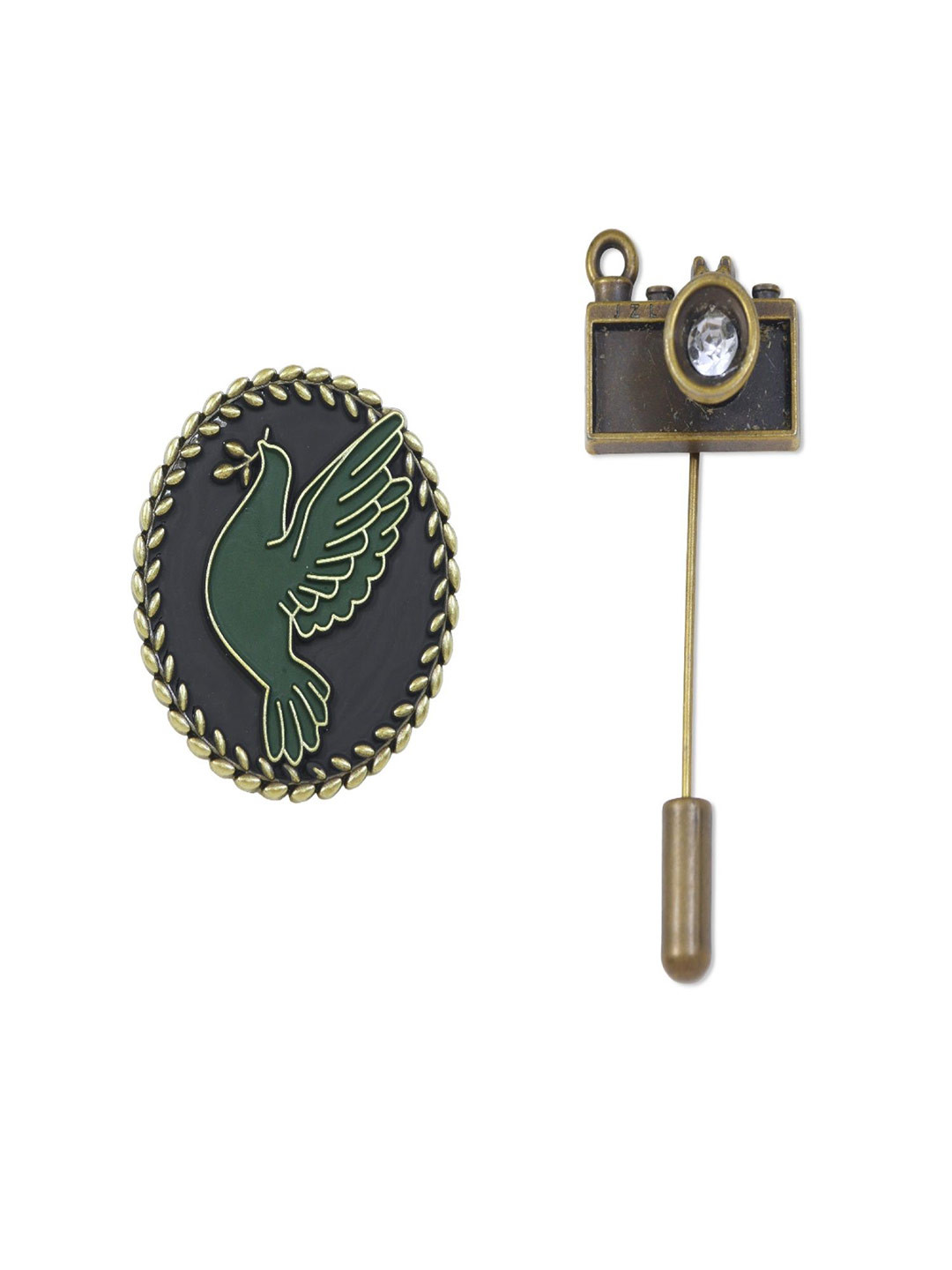 ADORN Set Of 2 Unisex Peace Dove Minimal Broochs