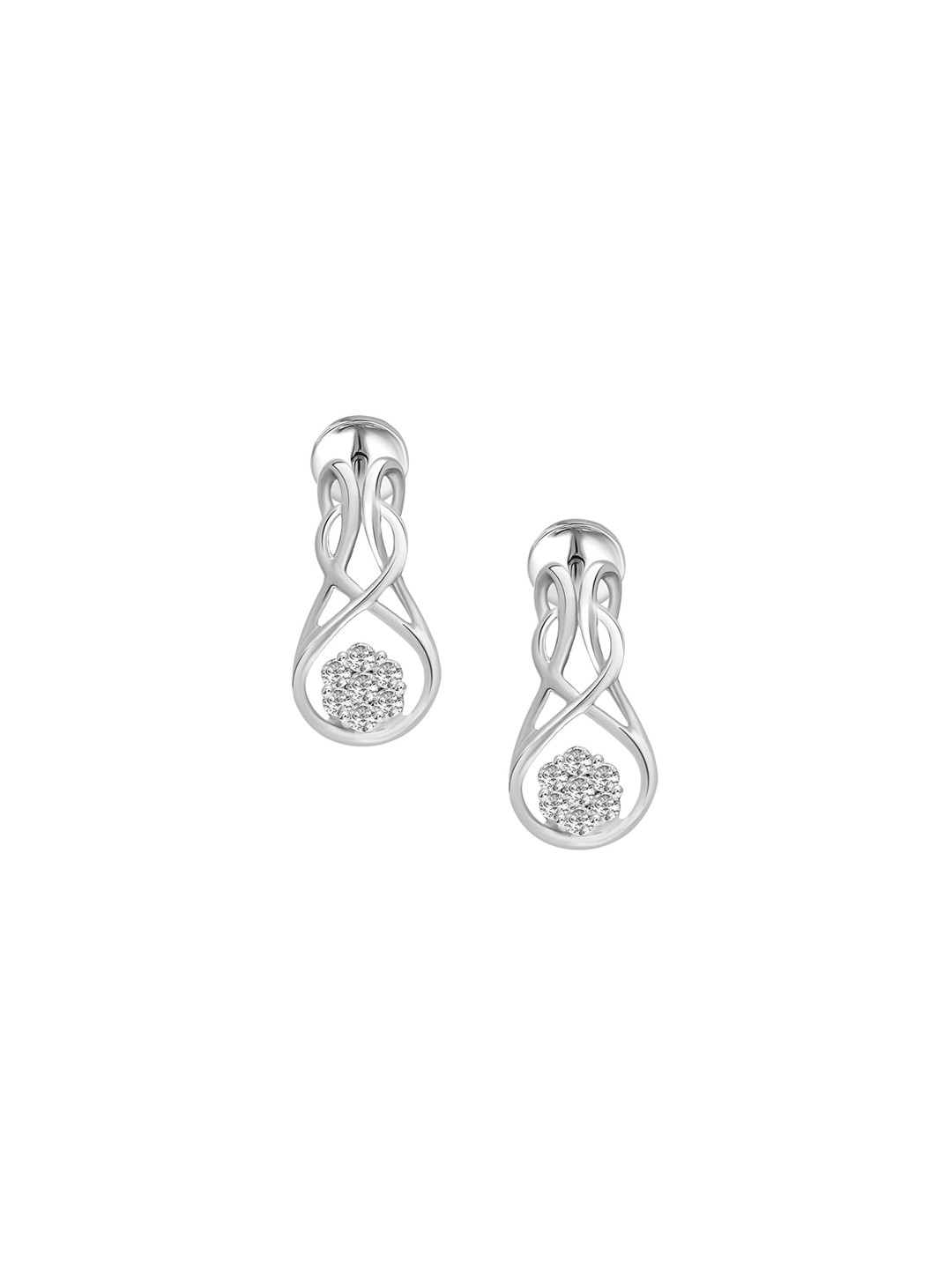 Sparkles 14Kt Gold  Fancy Lab Grown Earrings With 0.14 Carat Lab Grown Diamond - 1.90g