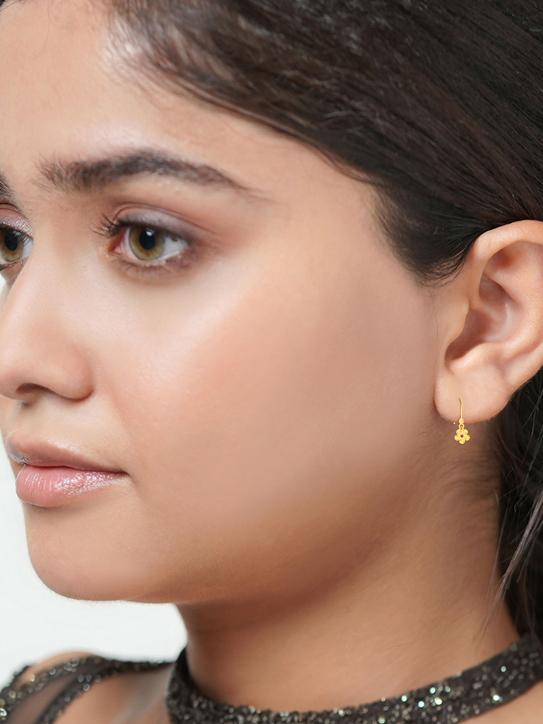 BHIMA Women 22KT BIS 916 Hallmark Gold Blossom Drop Earrings -1.01g