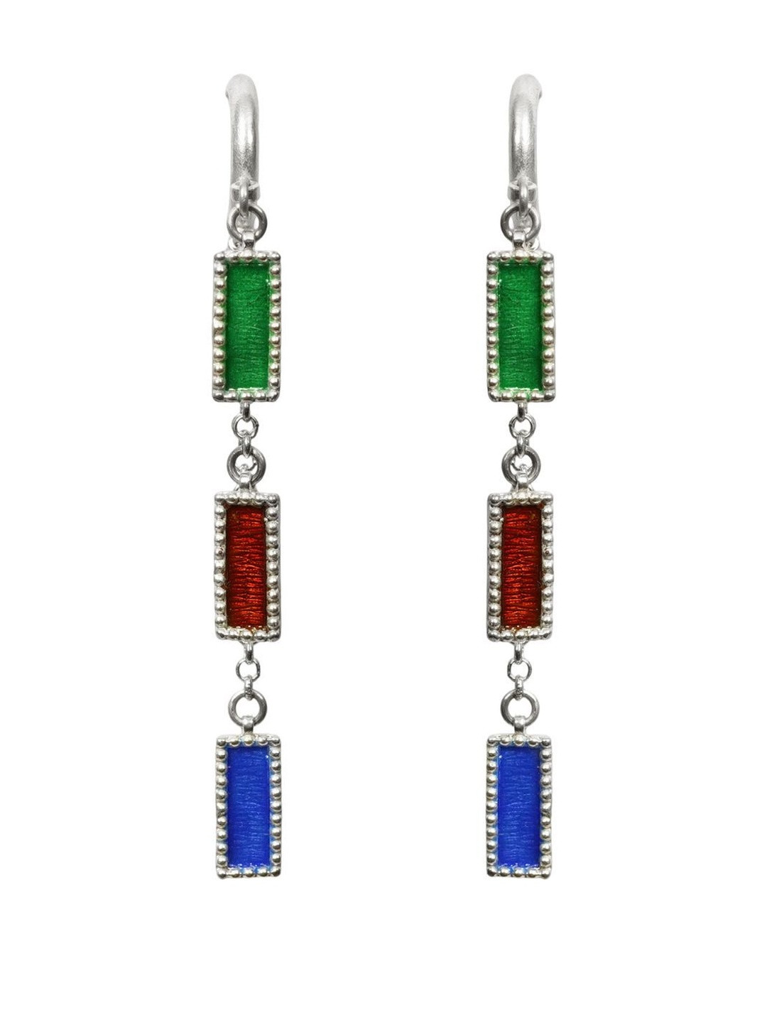 Studio Anivarya Silver-Plated Contemporary Drop Earrings